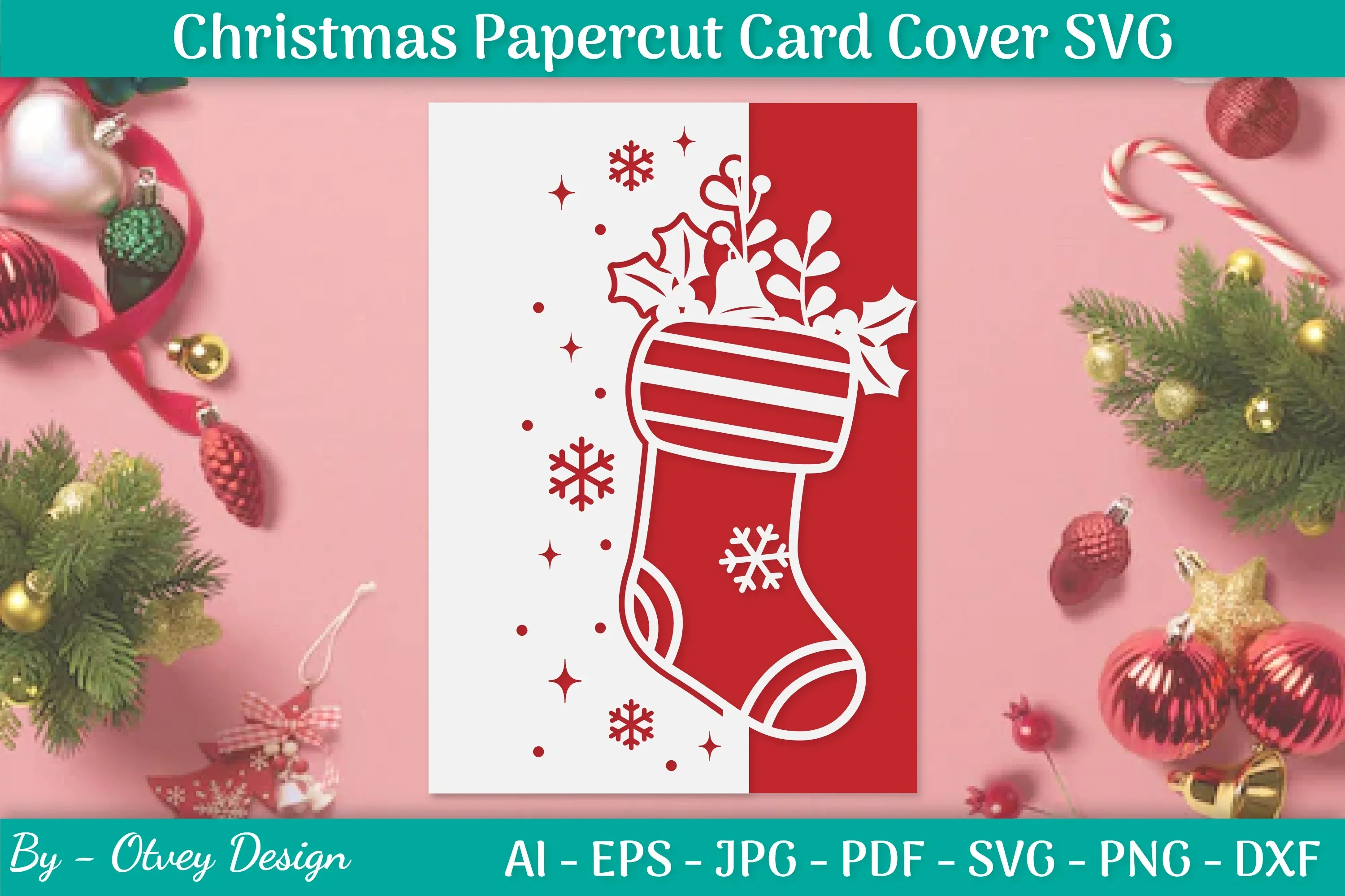 Snowflake Papercut Card Cover Template SVG Bundle