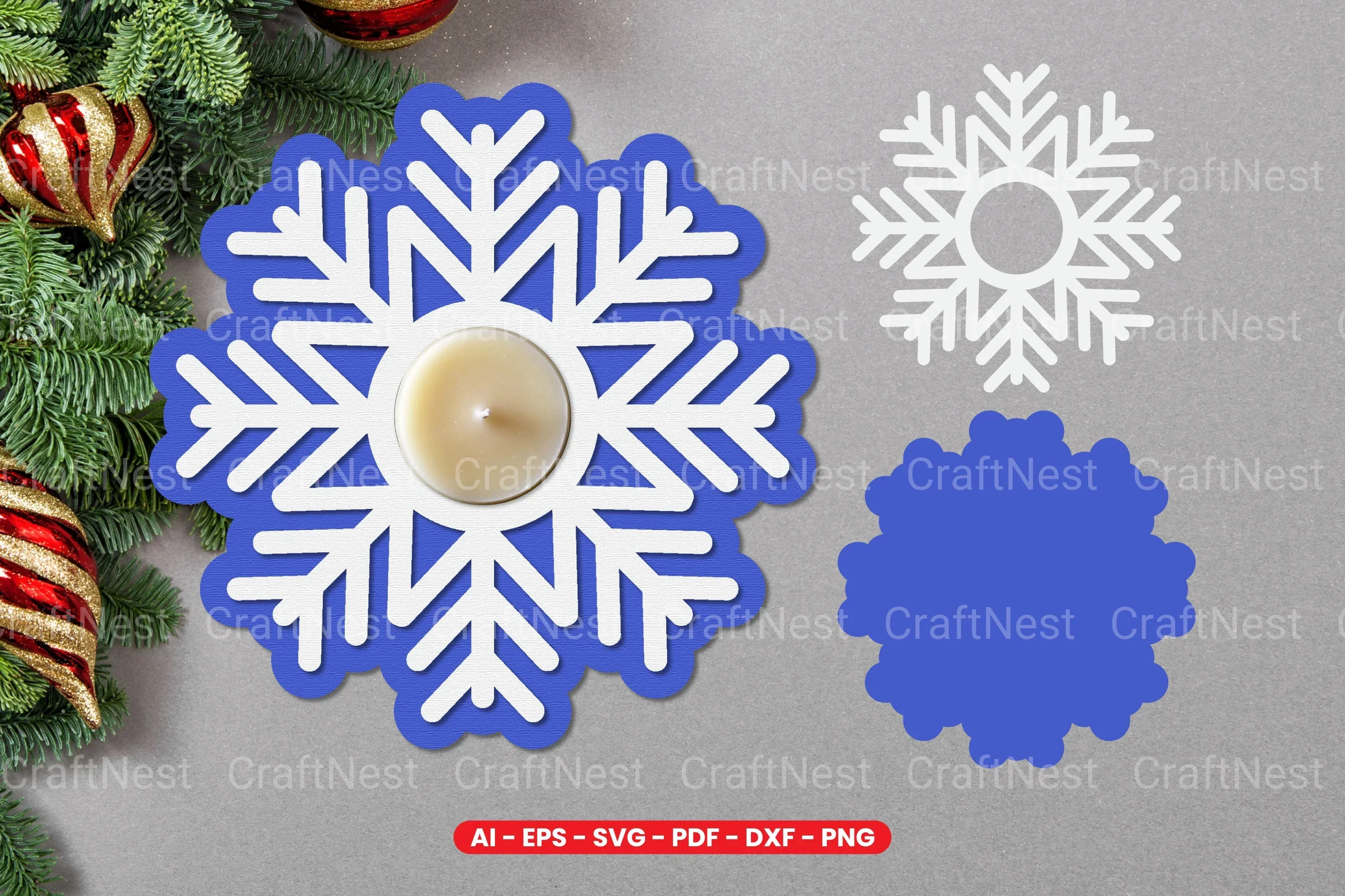 Snowflake Tealight Holder Laser Cut SVG Bundle