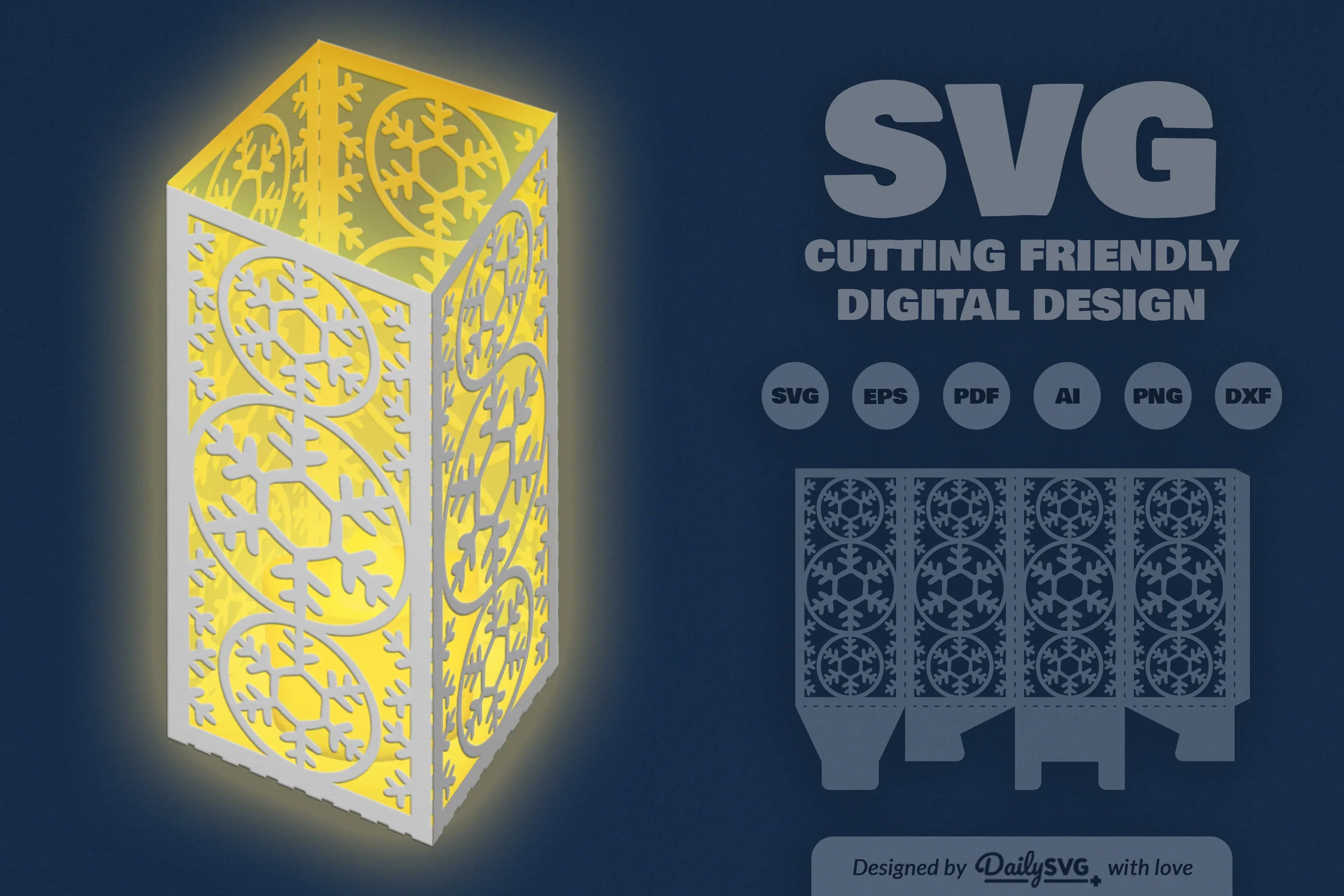 Snowflakes Lantern Papercut Clipart Daily SVG Bundles - Image 5