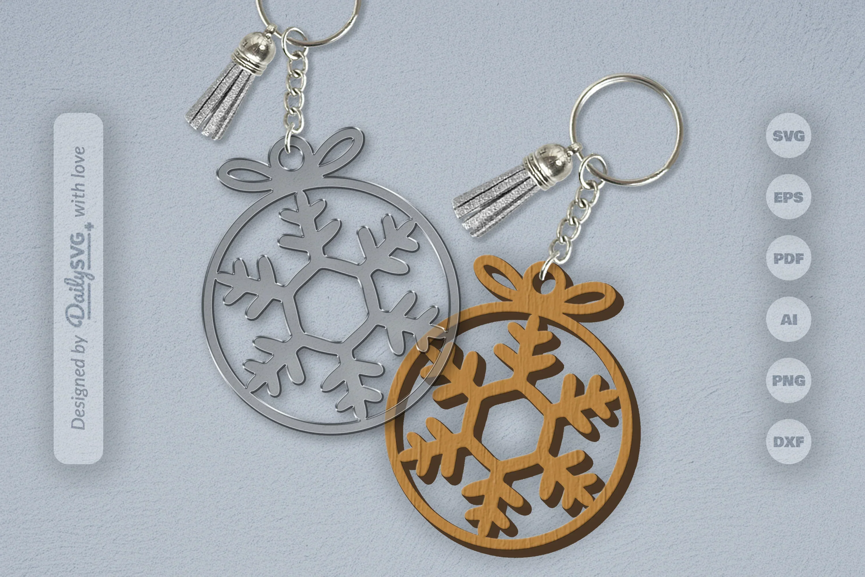 Snowflakes Round Bauble SVG Bundle