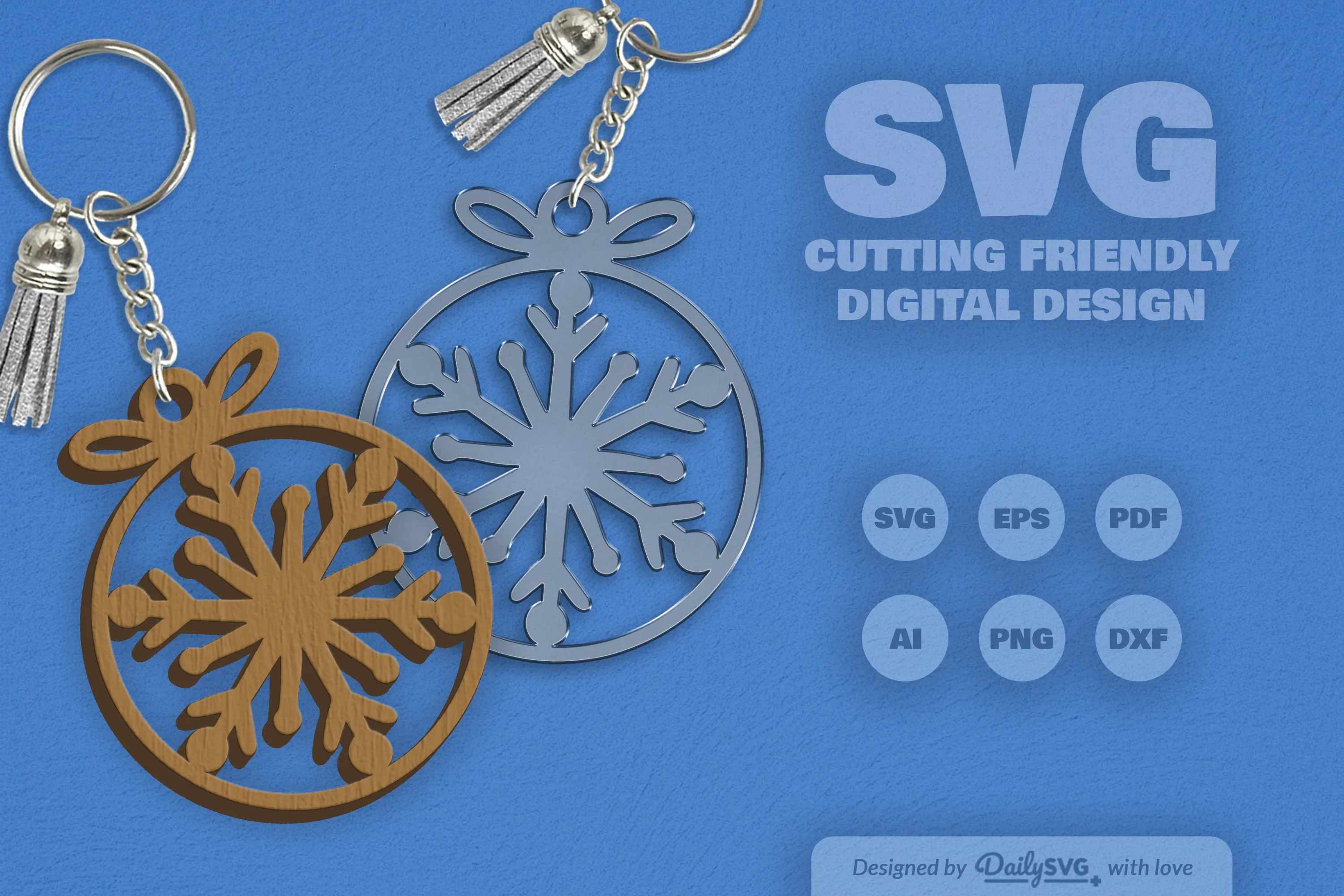 Snowflakes Round Bauble SVG Bundle - Image 2
