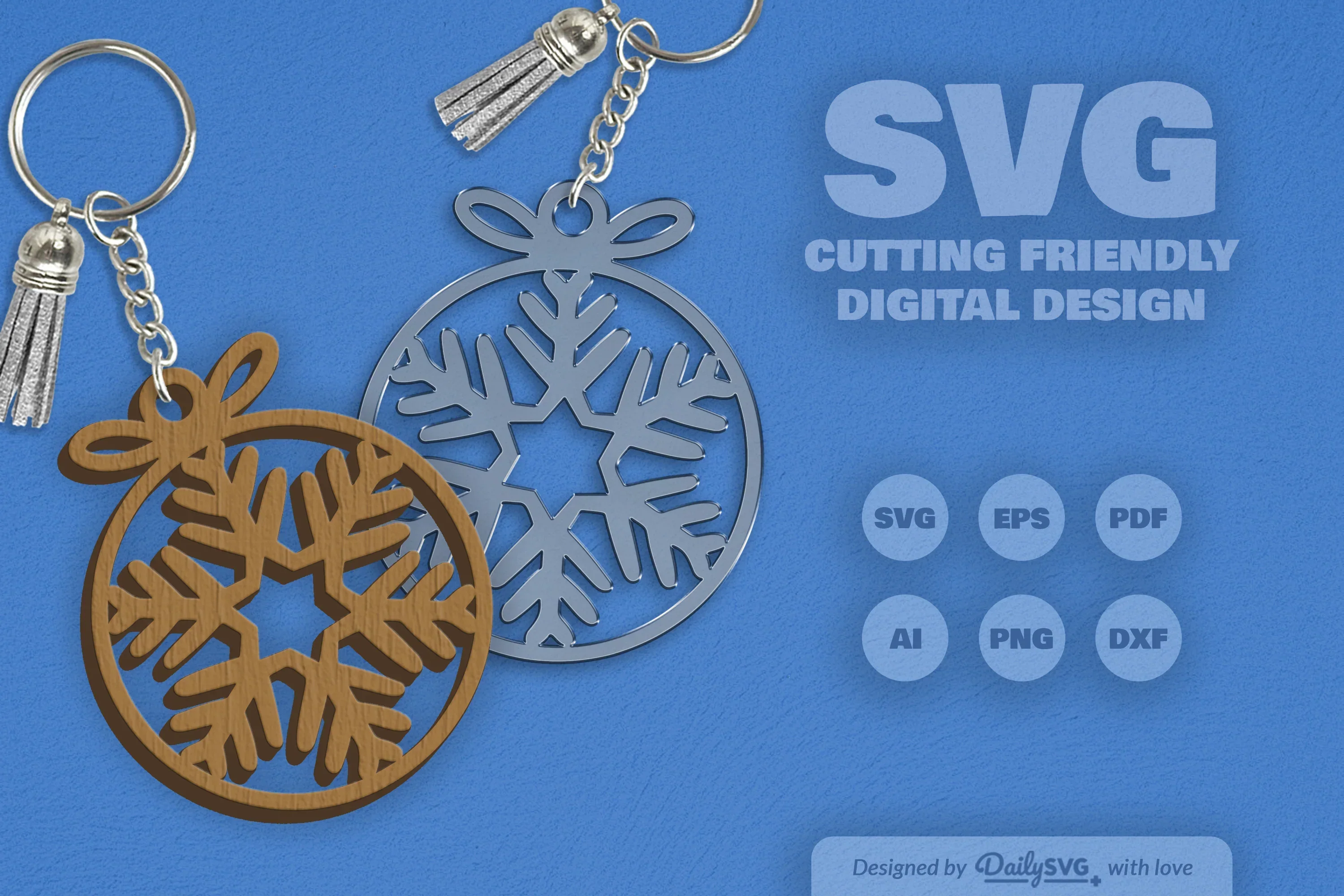 Snowflakes Round Bauble SVG Bundle - Image 2