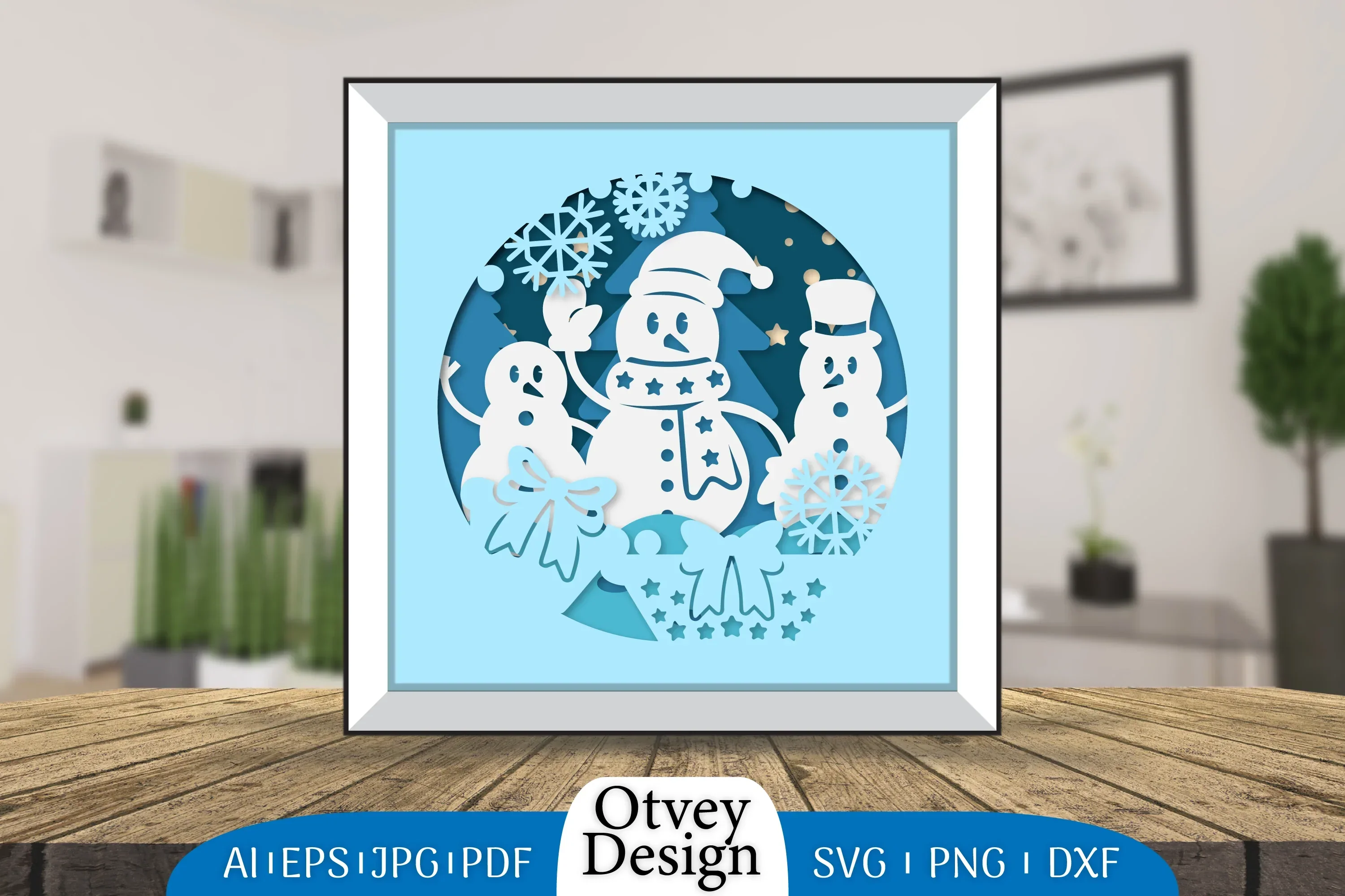 Snowman 3D Shadowbox Layered Papercut SVG Bundle
