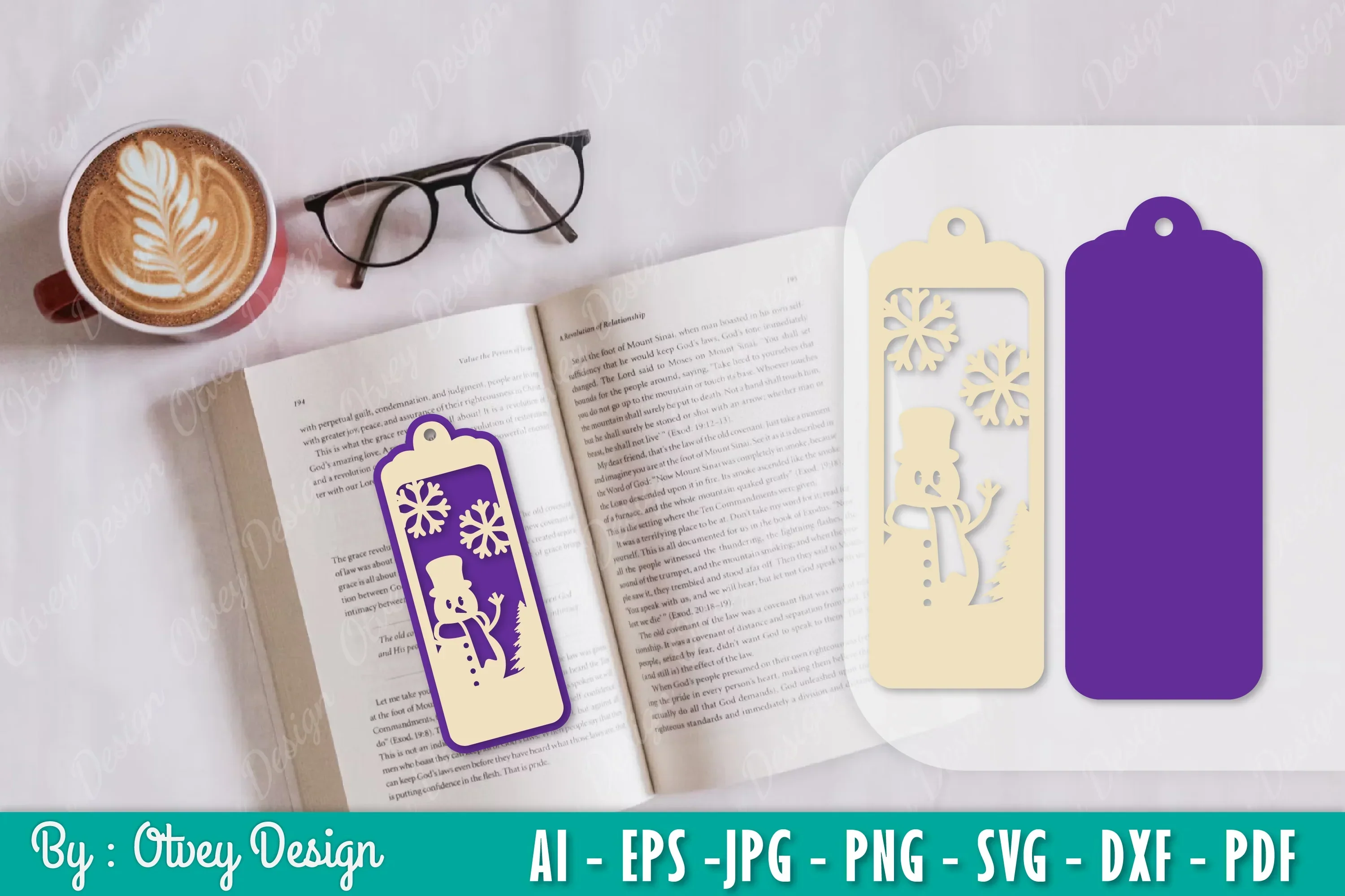 Snowman Bookmark SVG Bundle