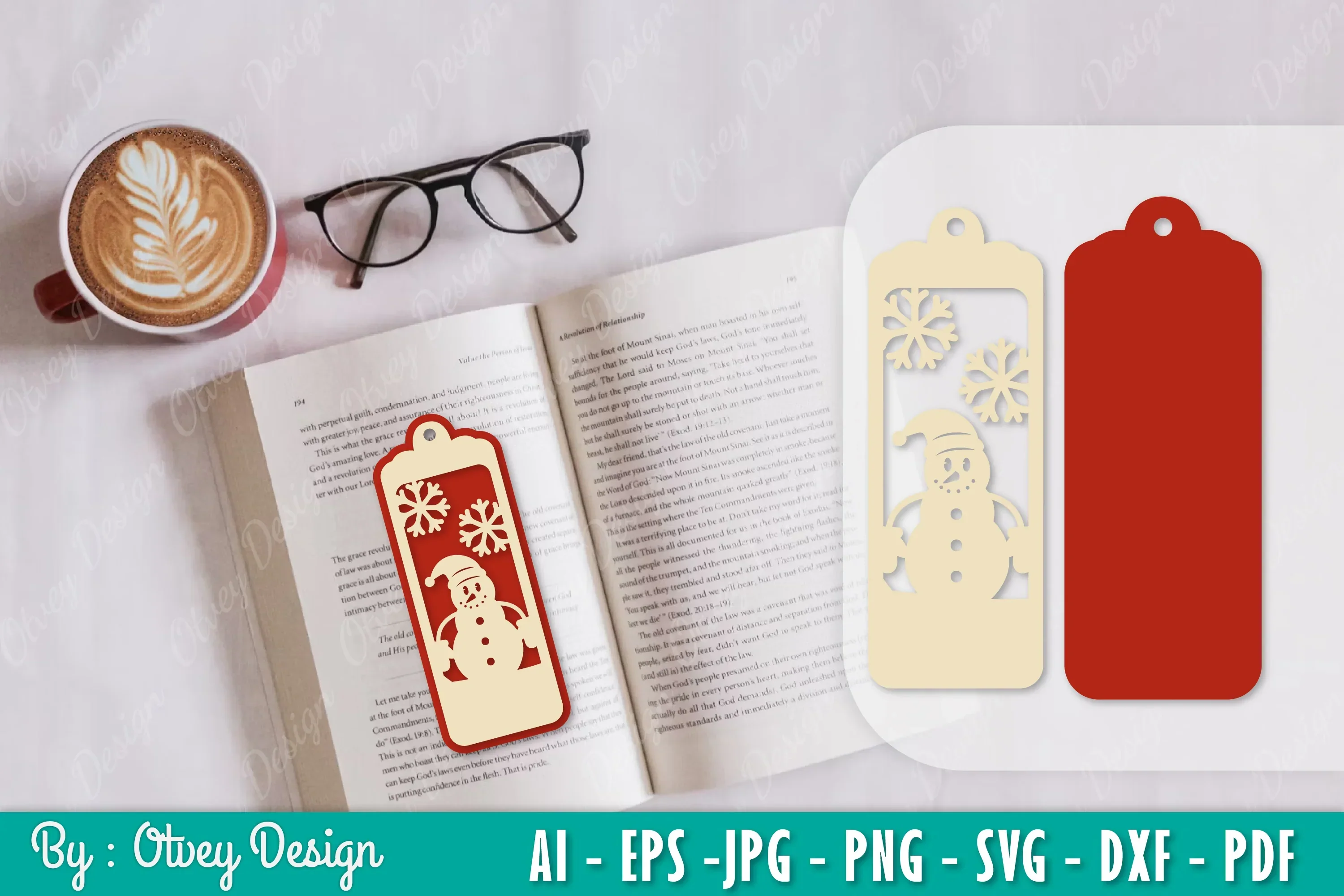 Snowman Bookmark SVG Bundle
