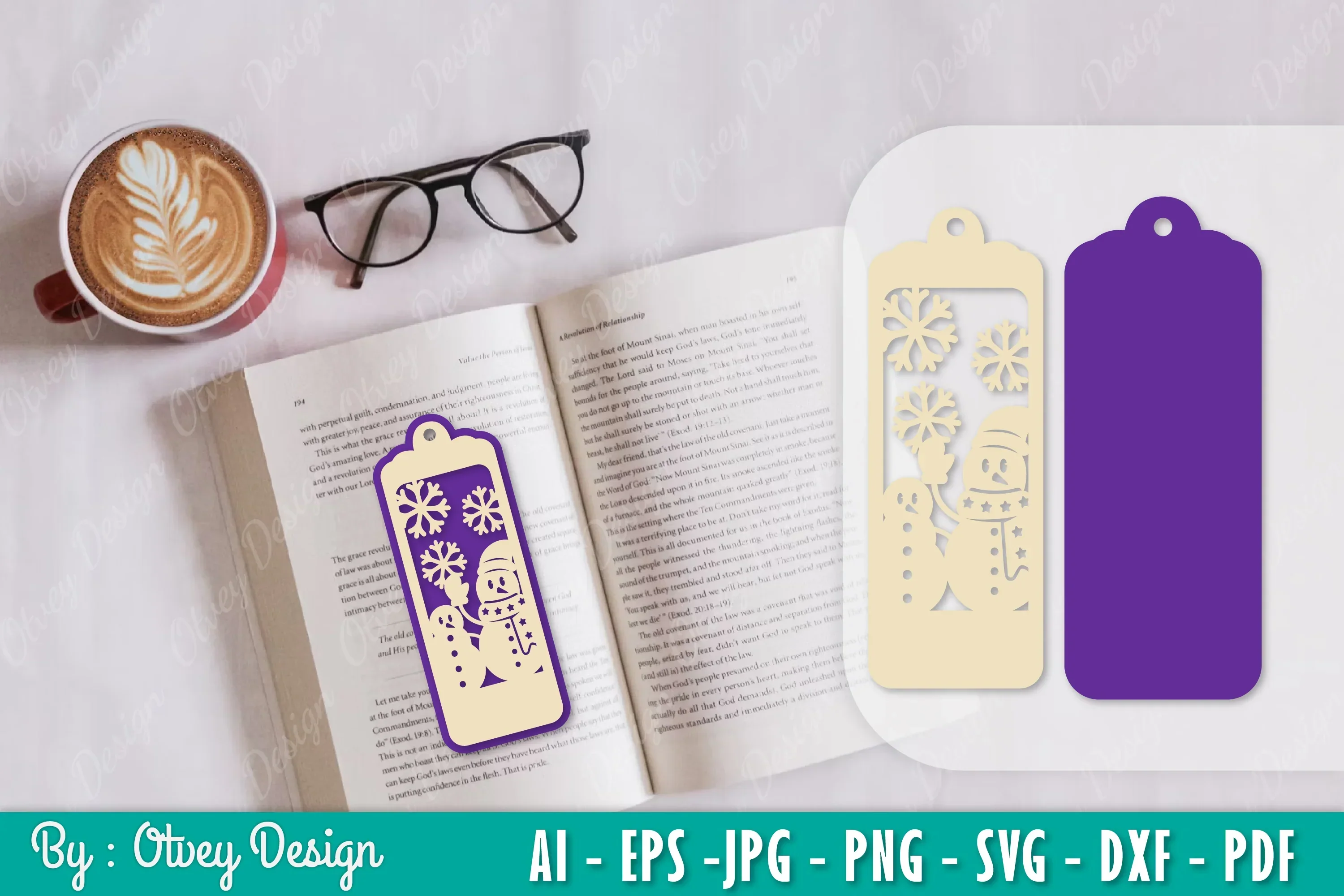 Snowman Bookmark SVG Bundle