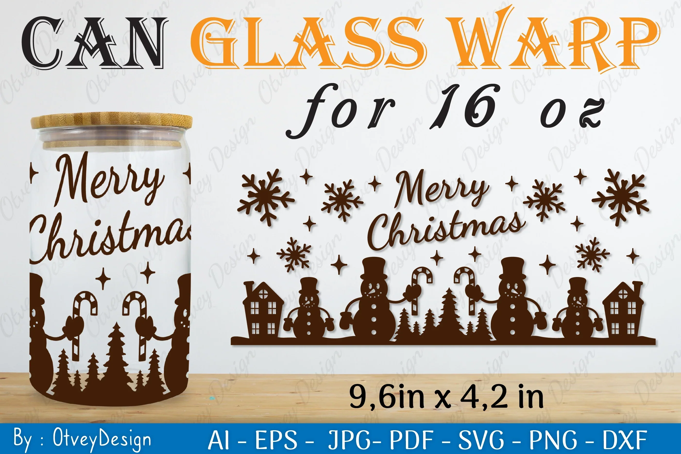 Snowman Can Glass 16 OZ SVG Bundle