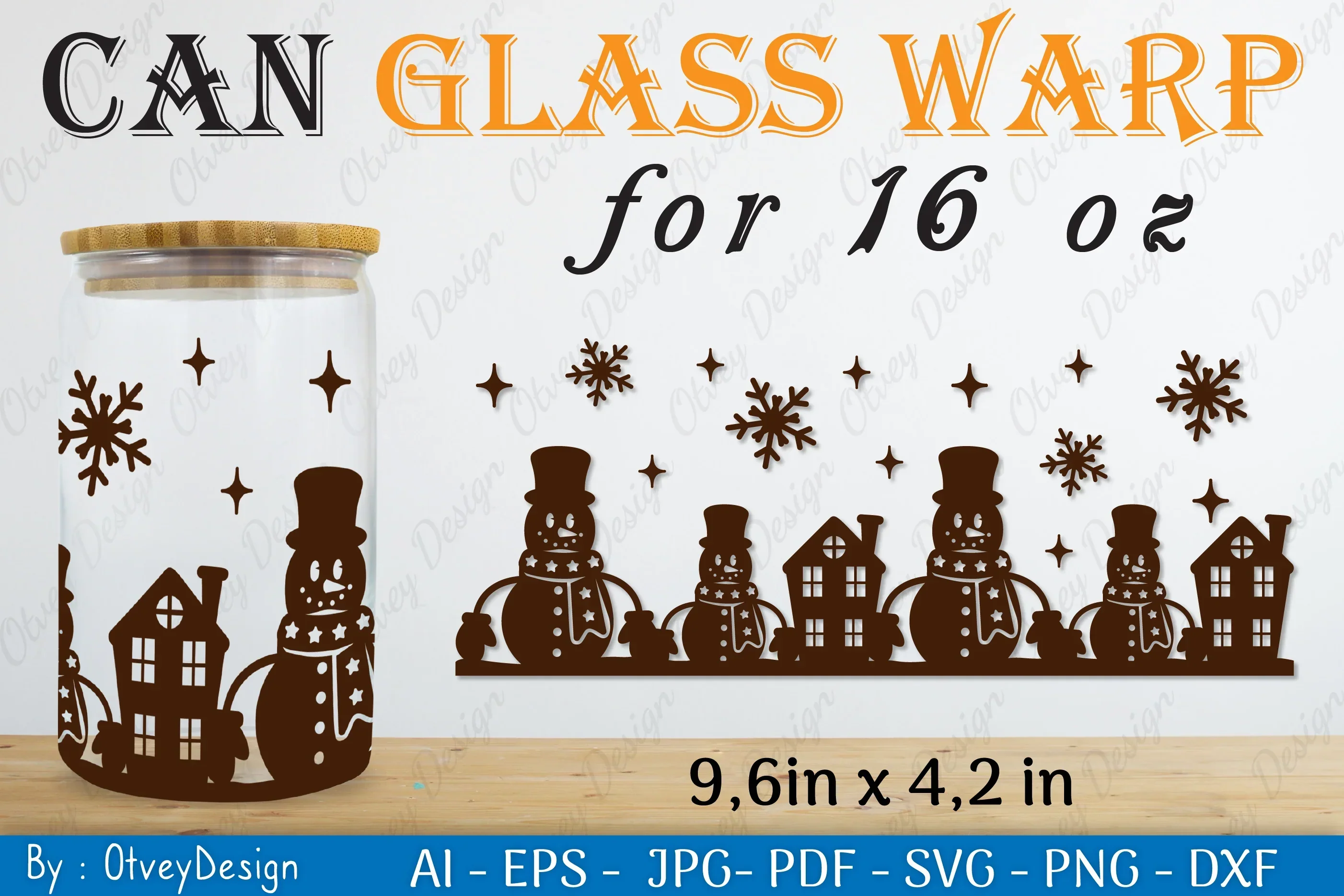 Snowman Can Glass 16 OZ SVG Bundle