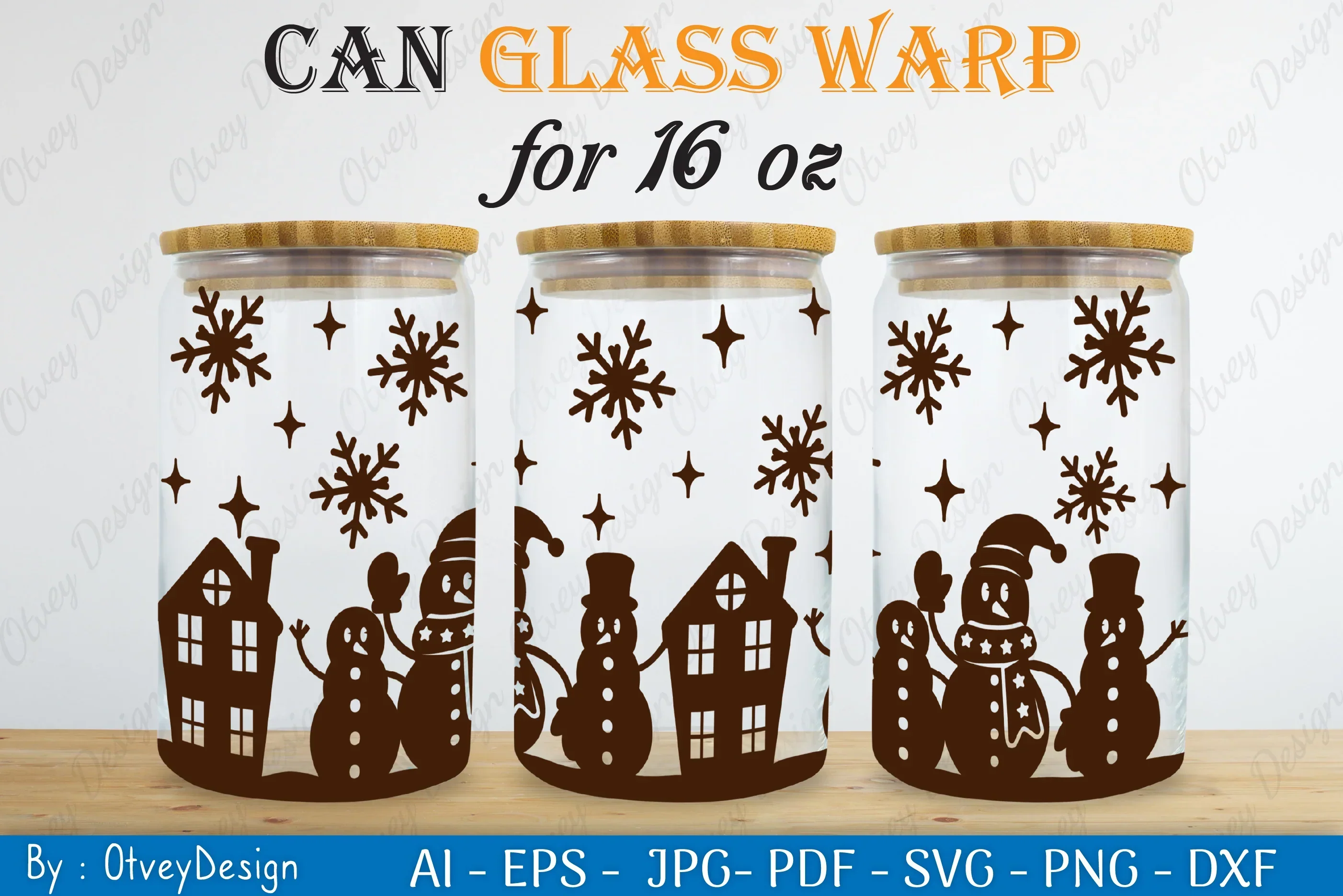 Snowman Can Glass 16 OZ SVG Bundle - Image 2