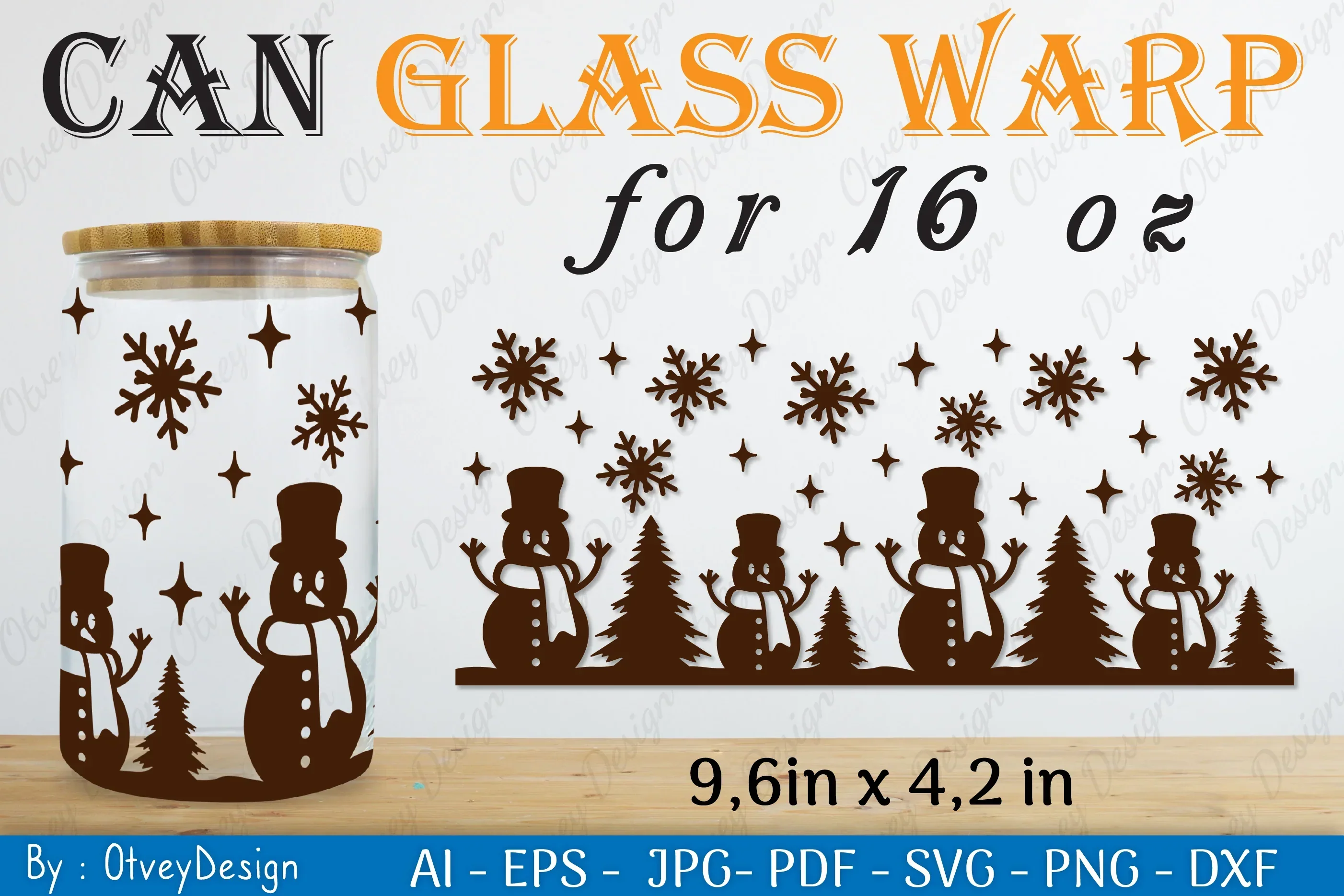 Snowman Can Glass 16 OZ SVG Bundle