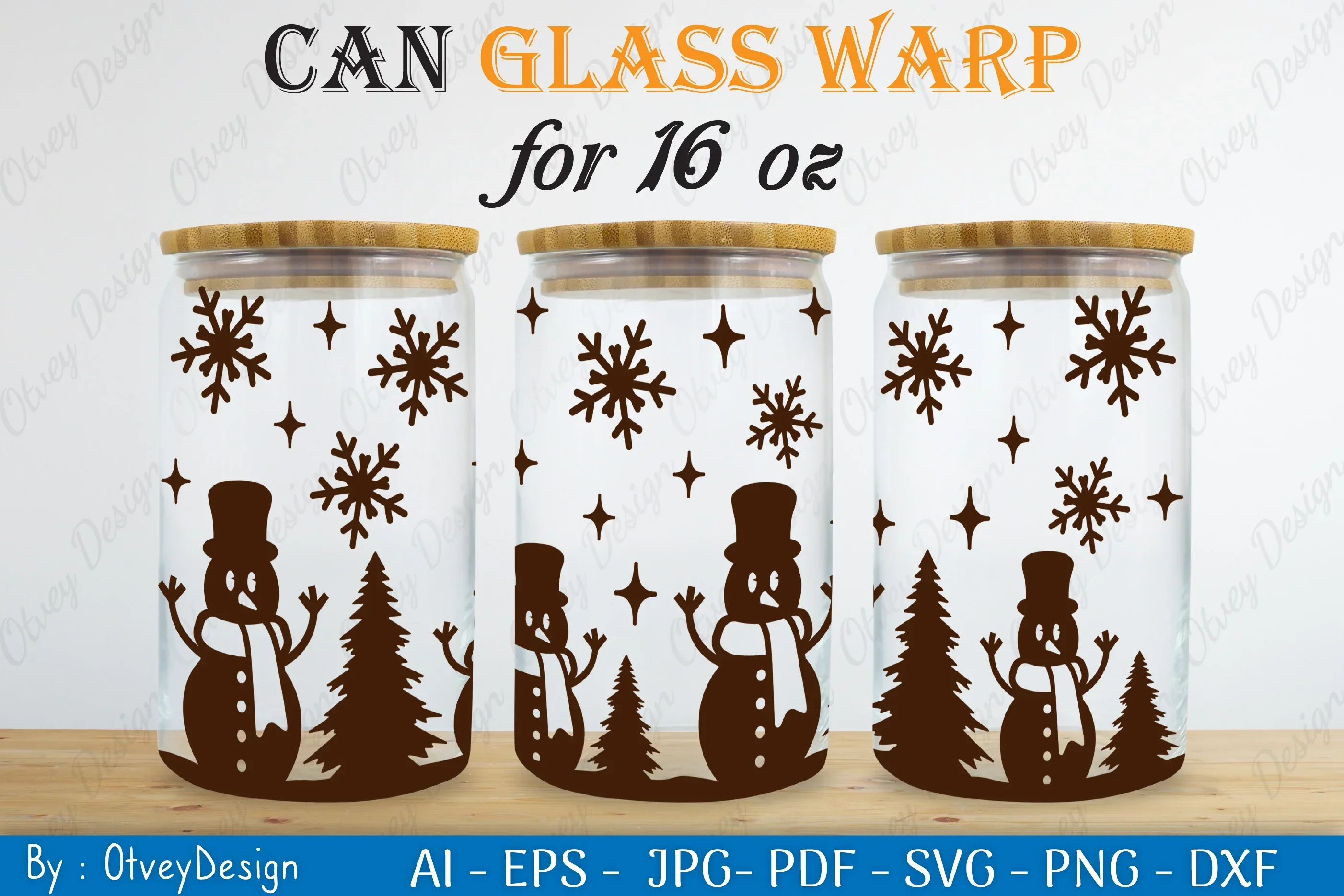 Snowman Can Glass 16 OZ SVG Bundle - Image 2