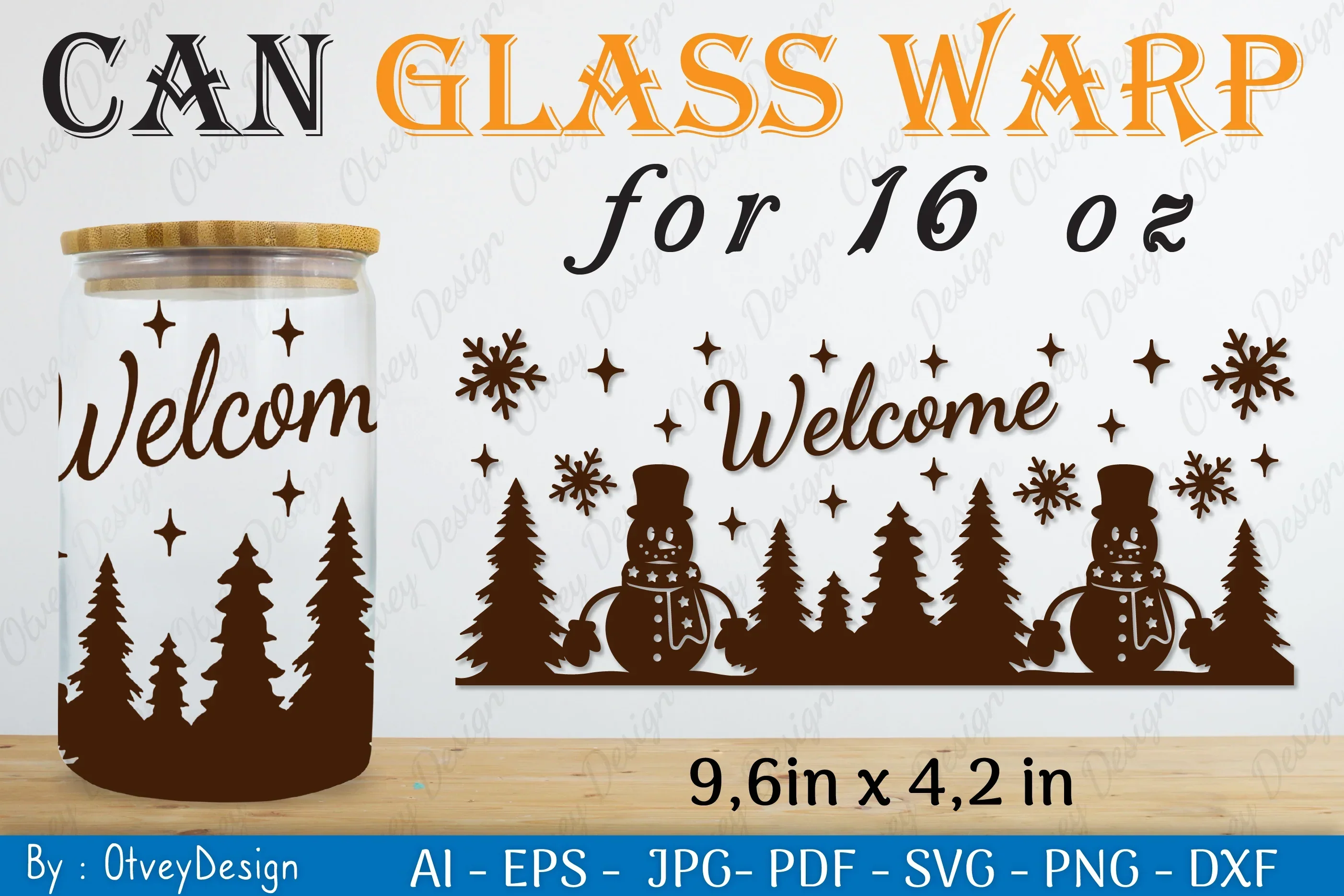 Snowman Can Glass 16 OZ SVG Bundle