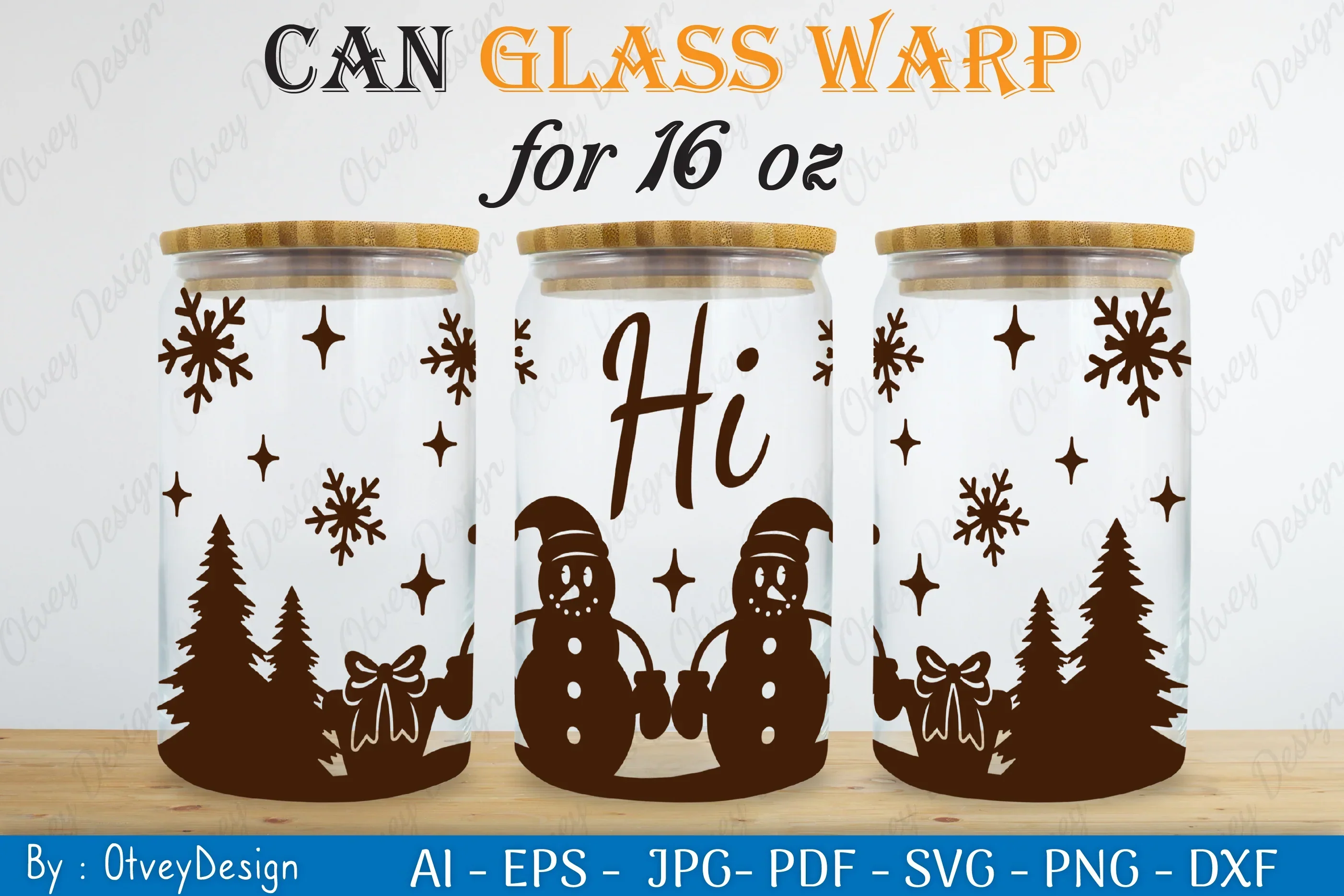 Snowman Can Glass 16 OZ SVG Bundle - Image 2