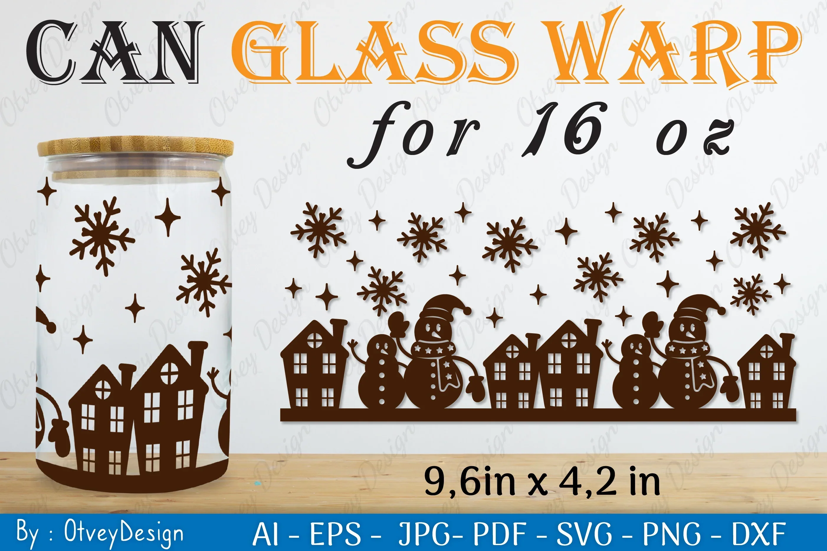 Snowman Can Glass 16 OZ SVG Bundle