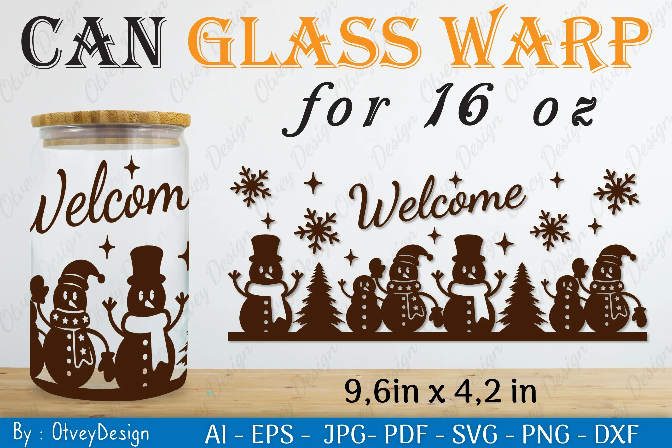 Snowman Can Glass 16 OZ SVG Bundle