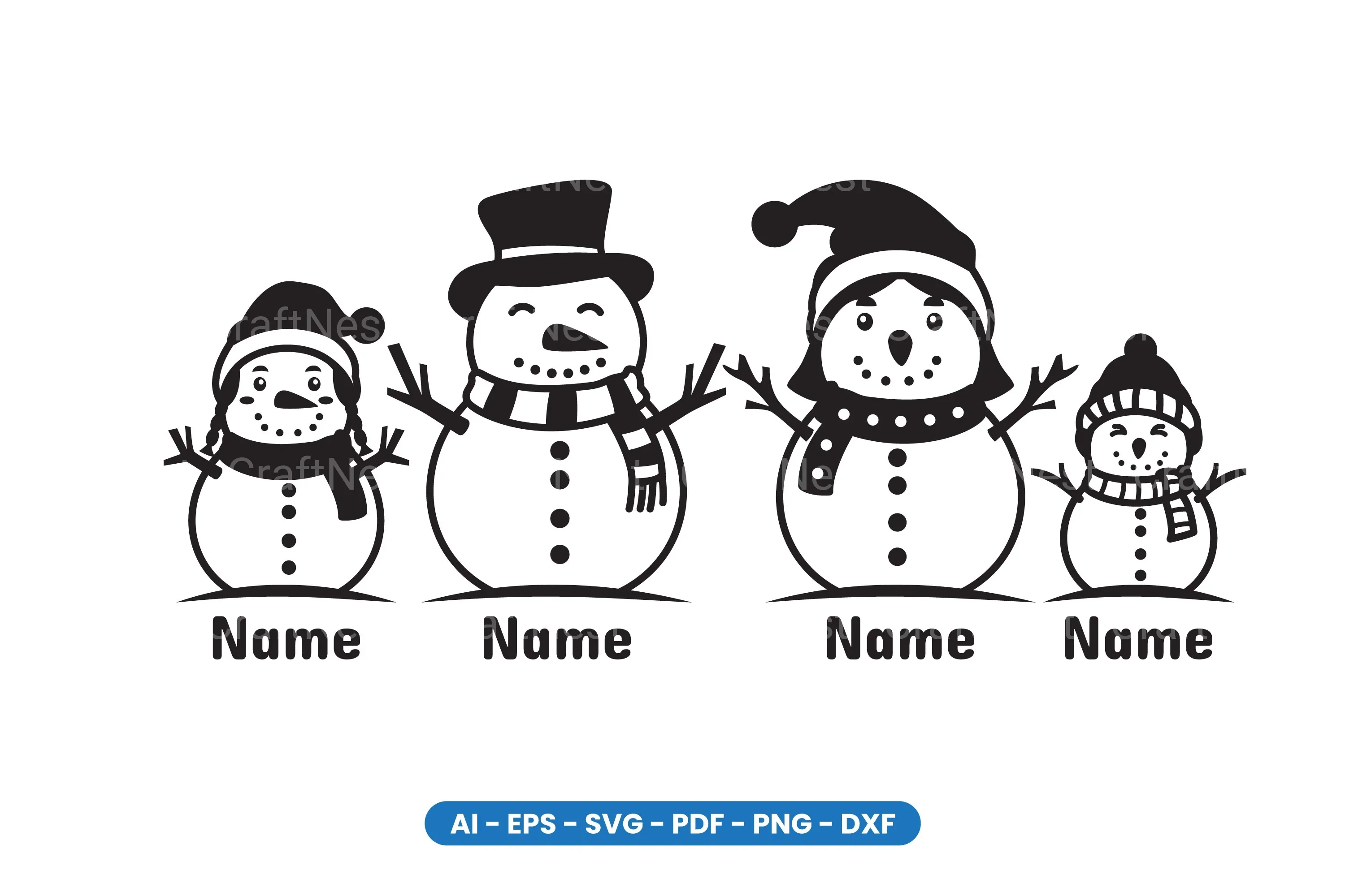 Snowman Family SVG Bundle - Image 2