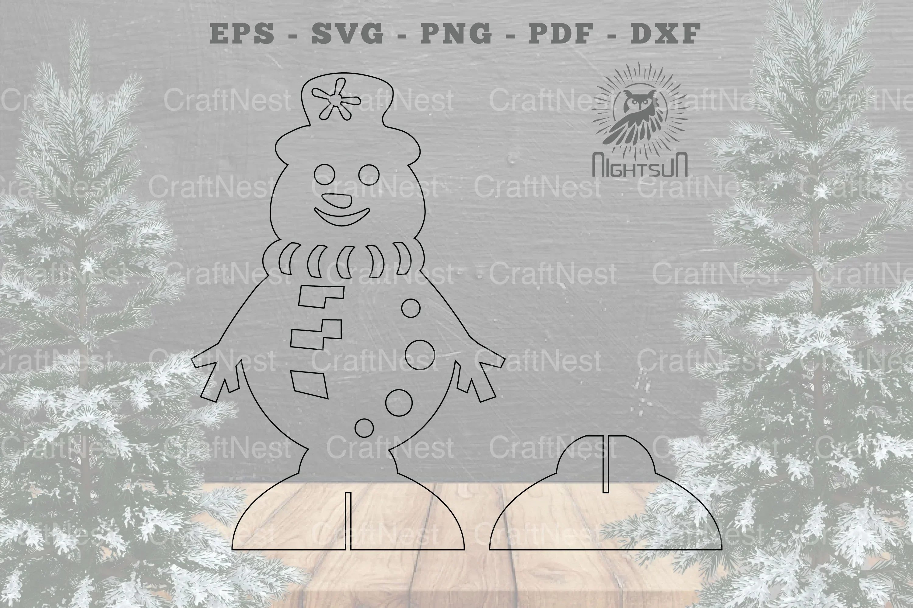 Snowman Laser Cut Home Decor Clipart Bundle - Image 2