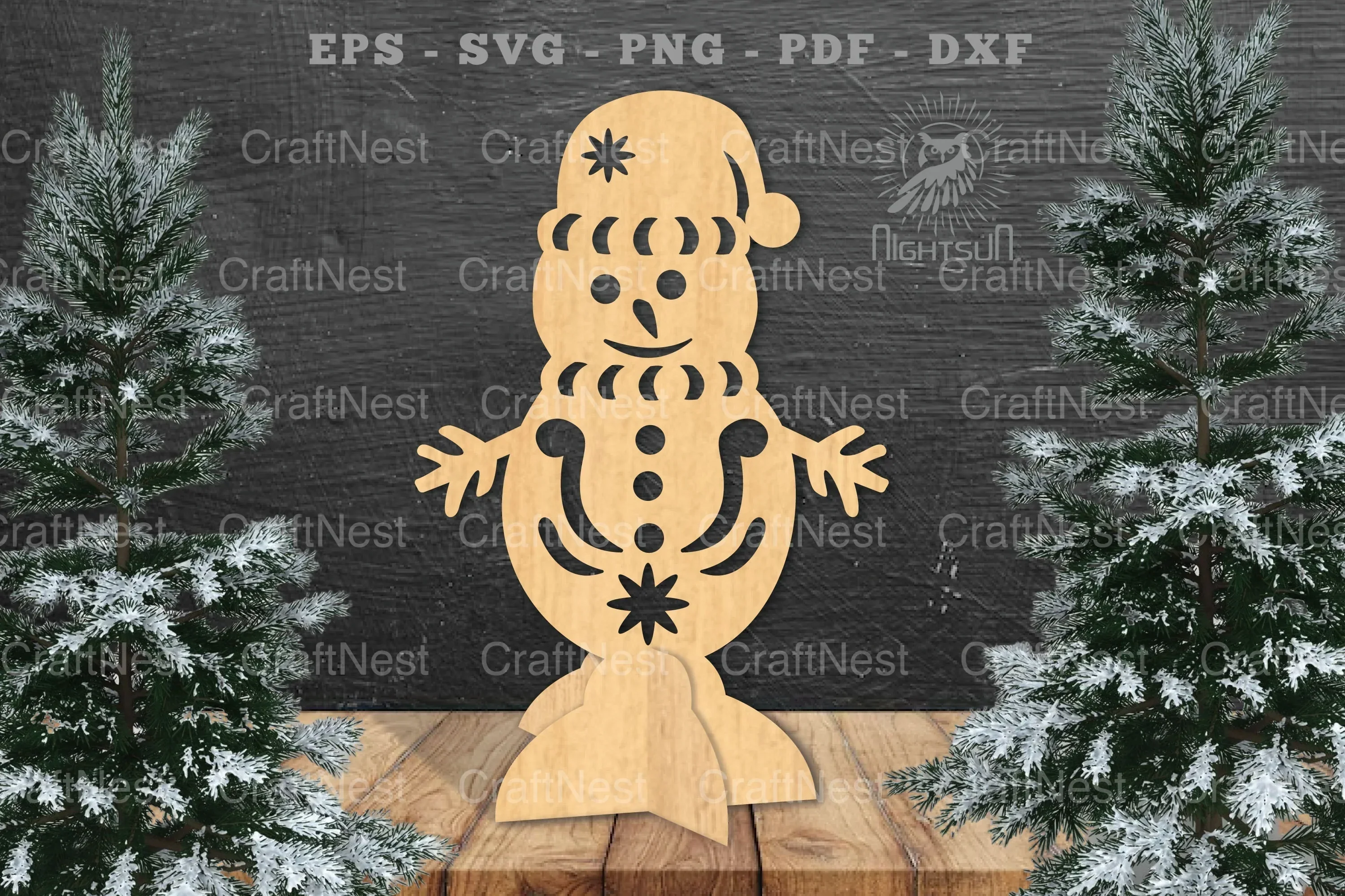 Snowman Laser Cut Home Decor Clipart Bundle