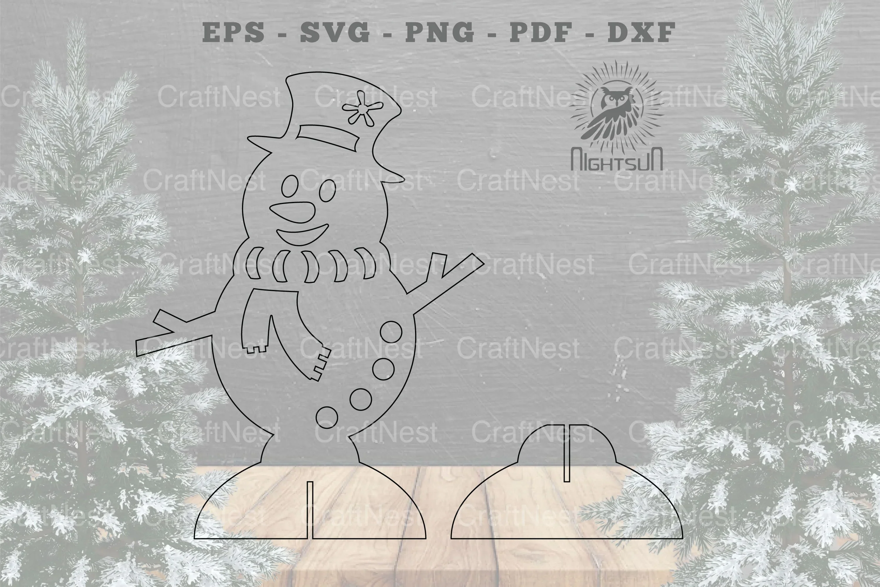 Snowman Laser Cut Home Decor Clipart Bundle - Image 2