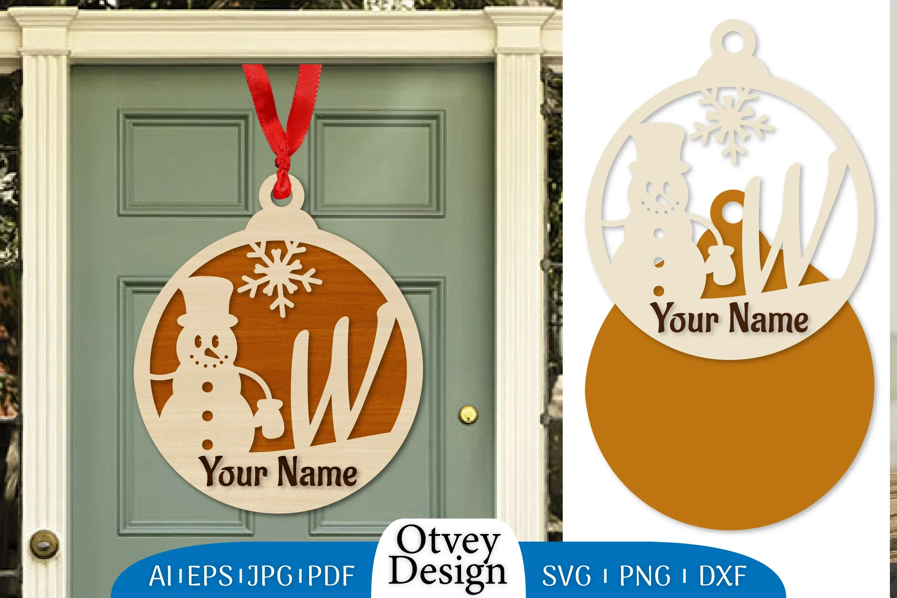 Snowman Name Christmas Ball SVG Bundle