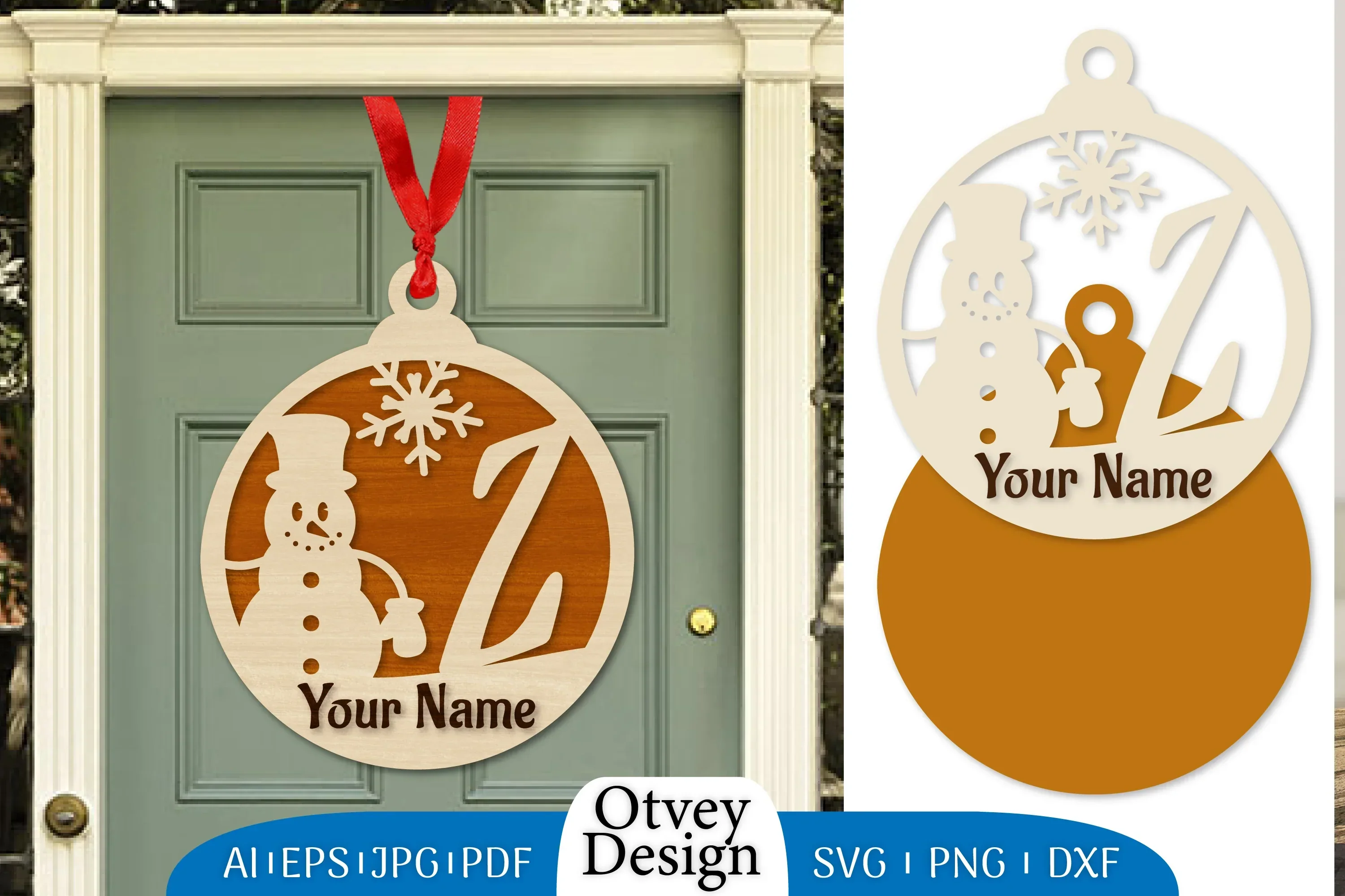 Snowman Name Christmas Ball SVG Bundle