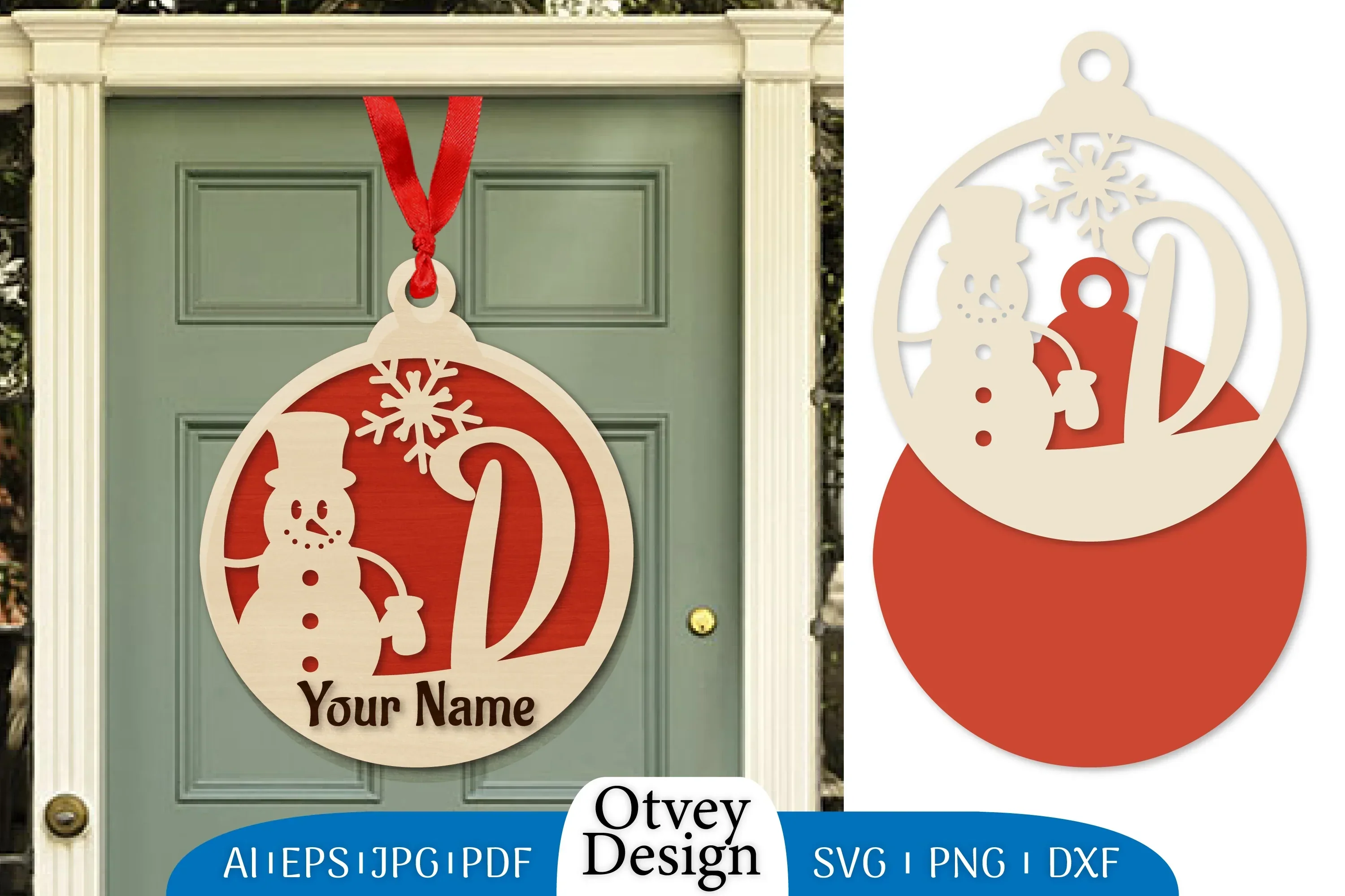 Snowman Name Christmas Ball SVG Bundle