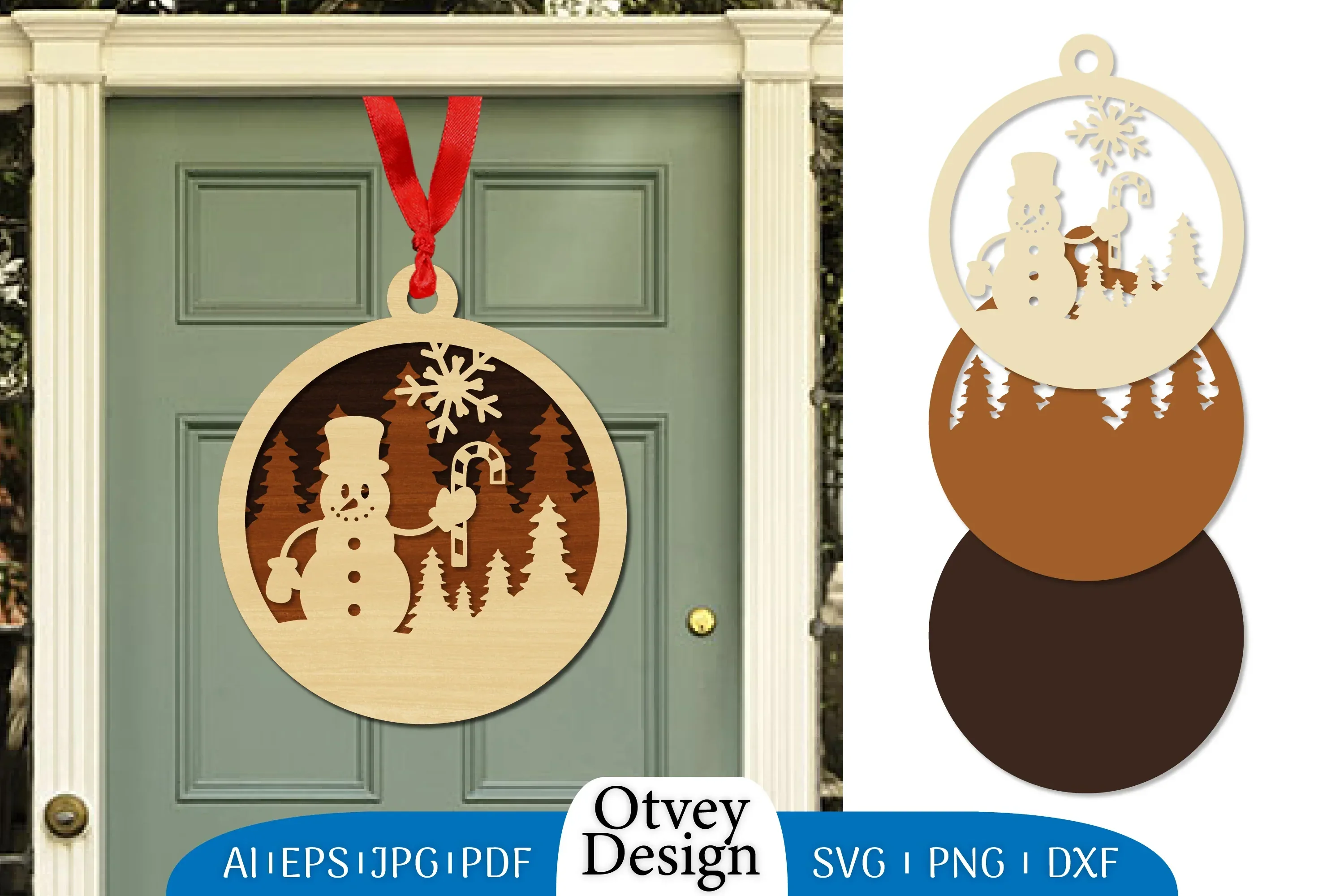 Snowman Ornament Lasercut SVG Bundle