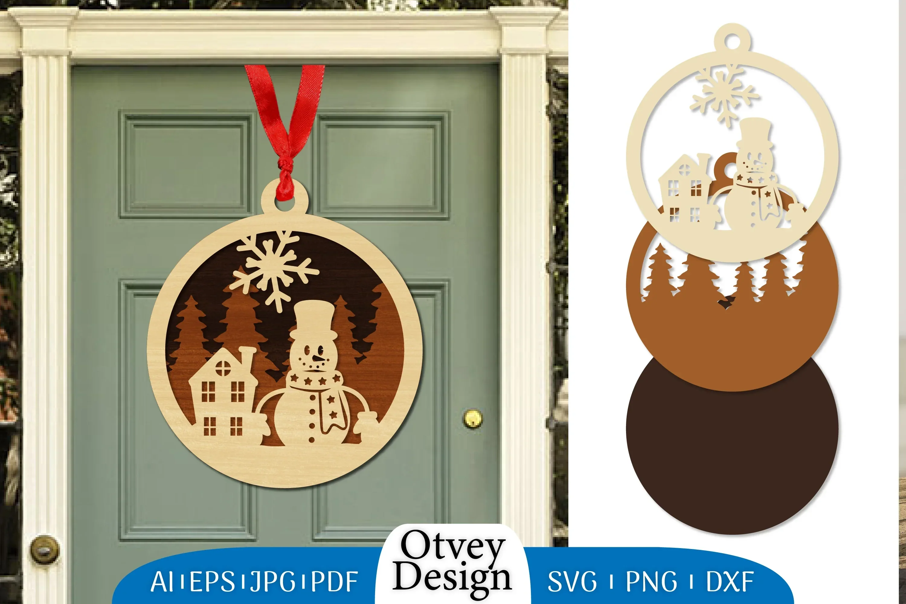 Snowman Ornament Lasercut SVG Bundle
