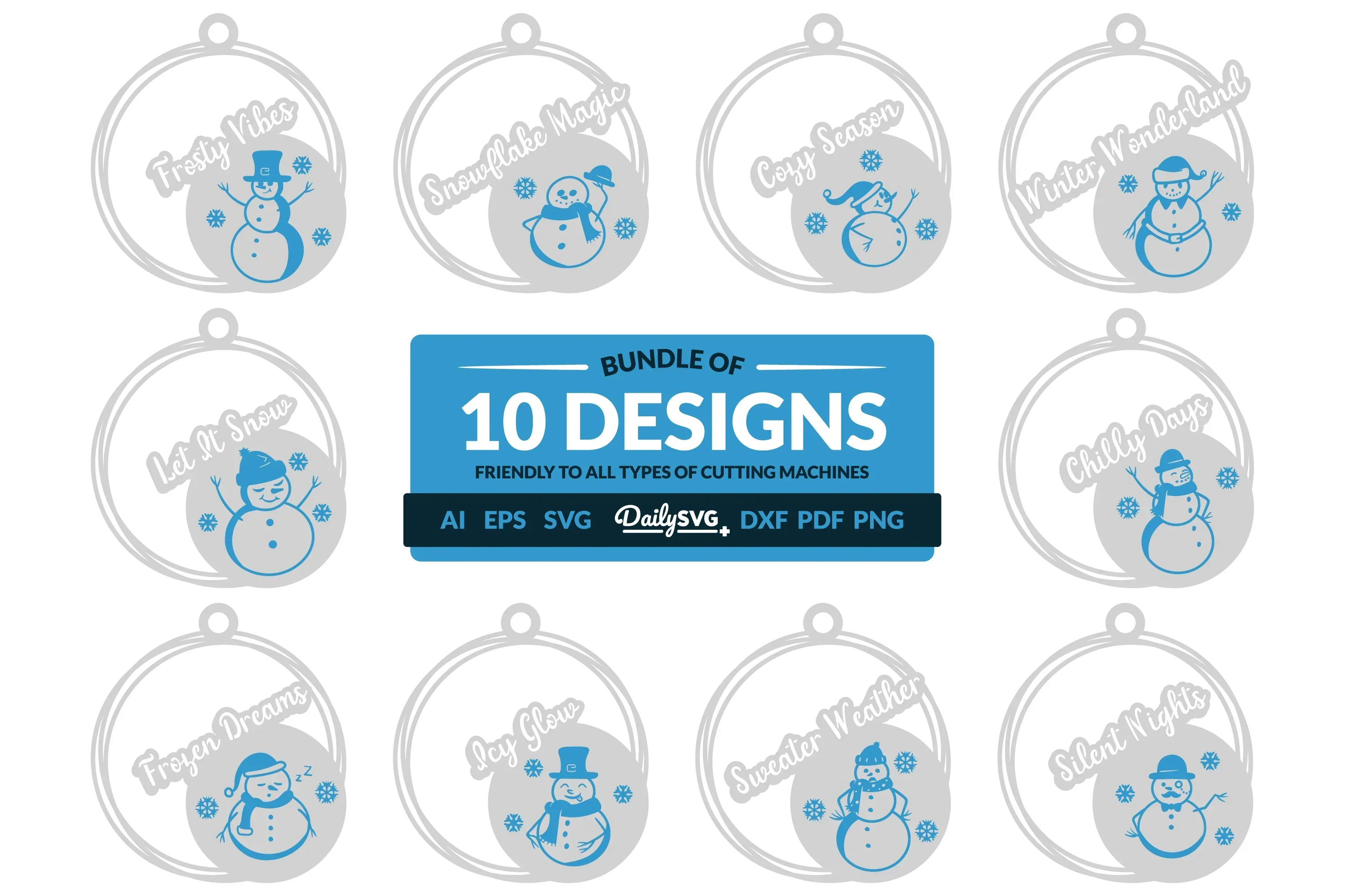 Snowman Winter Quote Keychain Clipart
