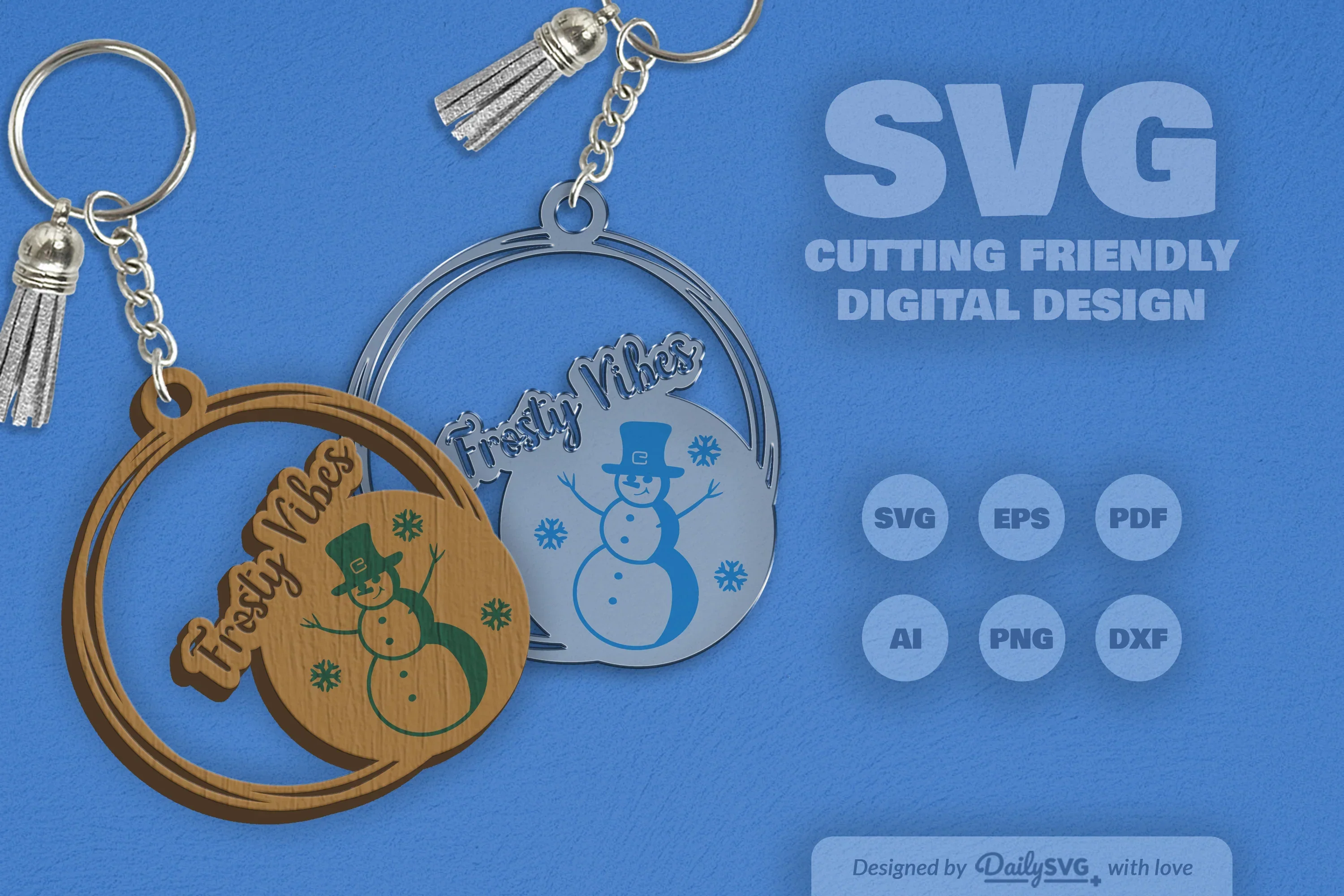 Snowman Winter Quote Keychain Clipart - Image 2
