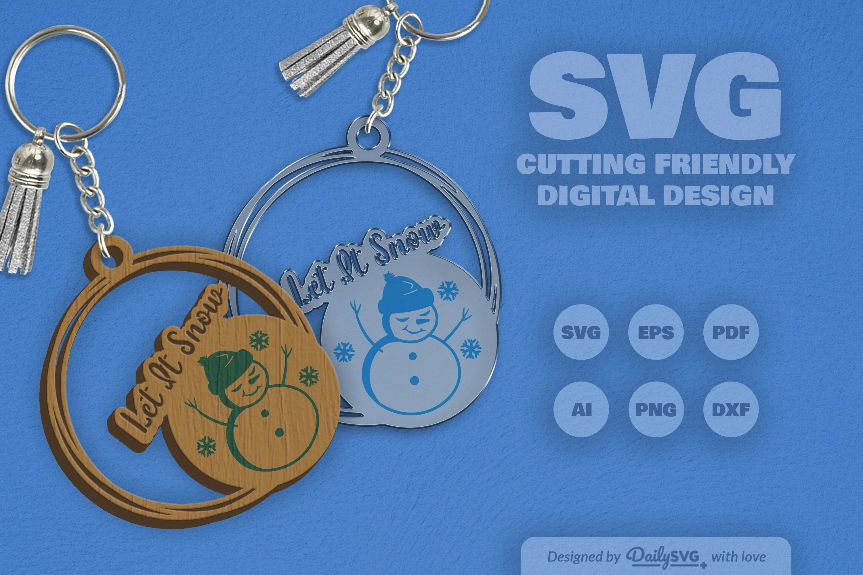 Snowman Winter Quote Keychain Clipart - Image 6