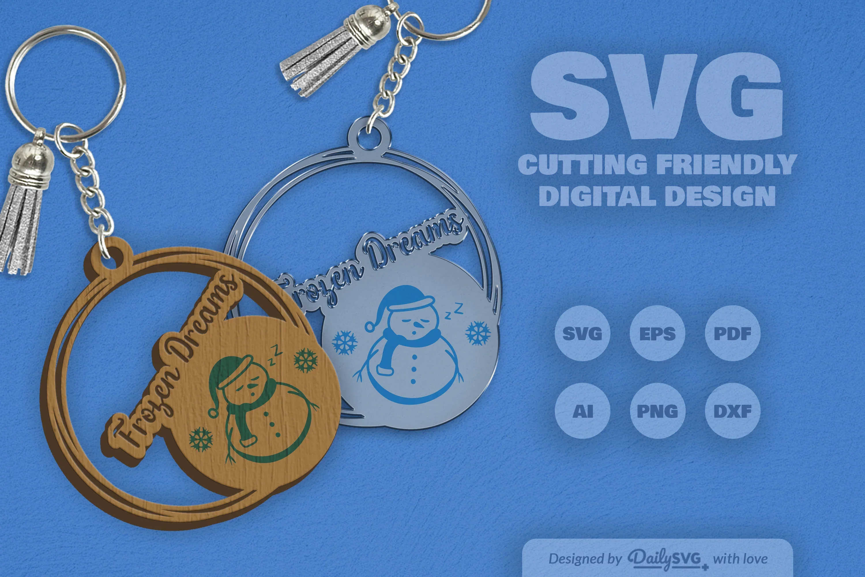 Snowman Winter Quote Keychain Clipart - Image 8
