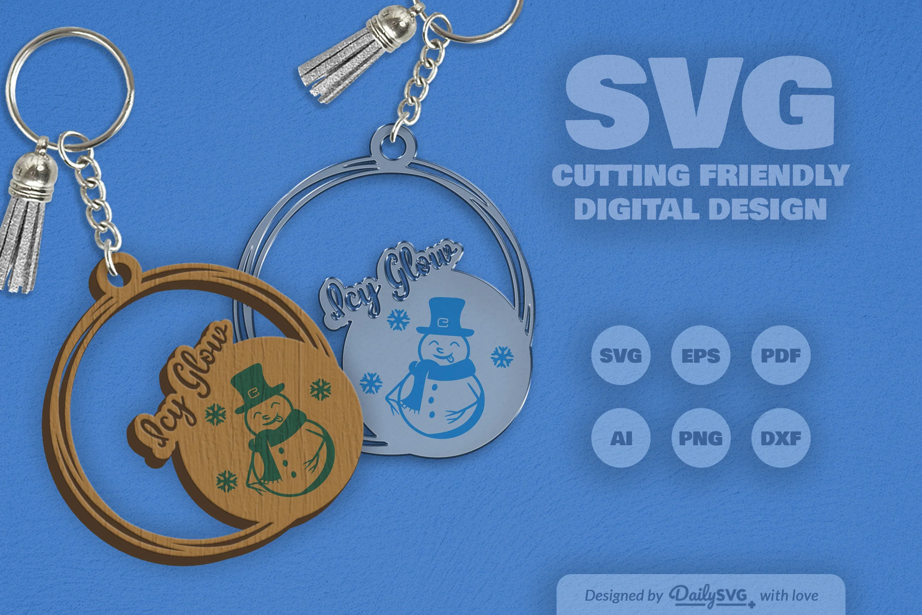 Snowman Winter Quote Keychain Clipart - Image 9