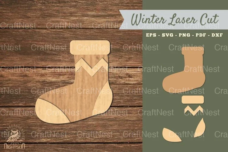 Sock Laser Cut Decoration Clipart Bundle