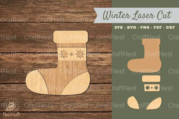 Sock Laser Cut Decoration SVG Bundle