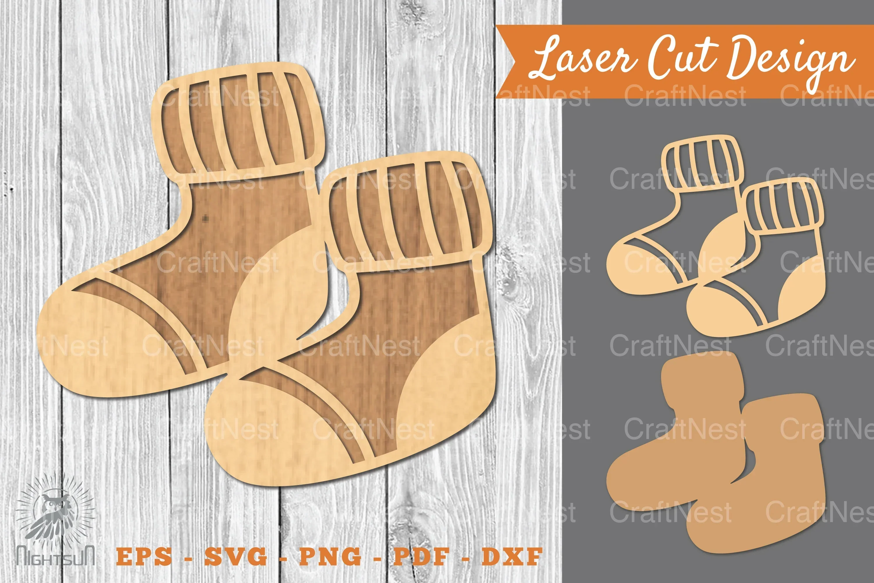 Socks Laser Cut Decoration SVG Bundle