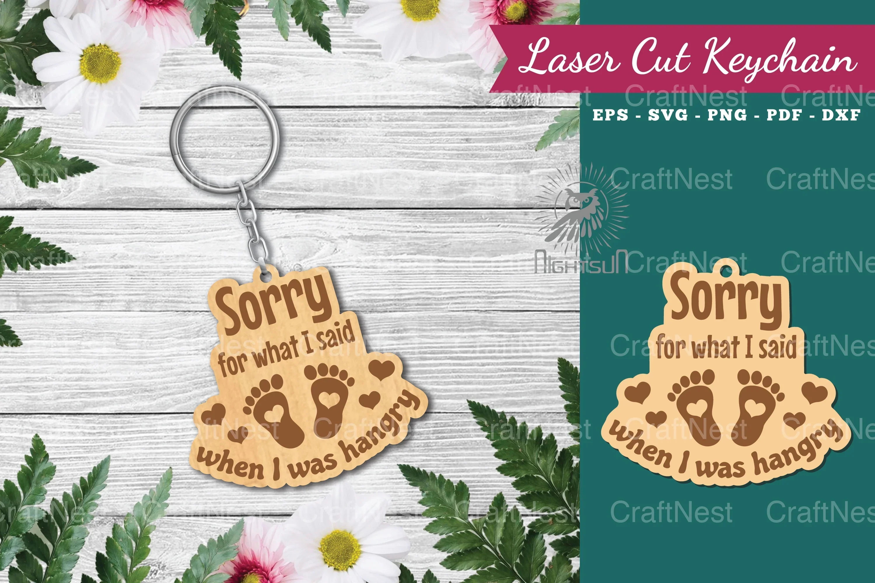 Sorry For What I Said When I Was Hangry Keychain - Laser Cut Design