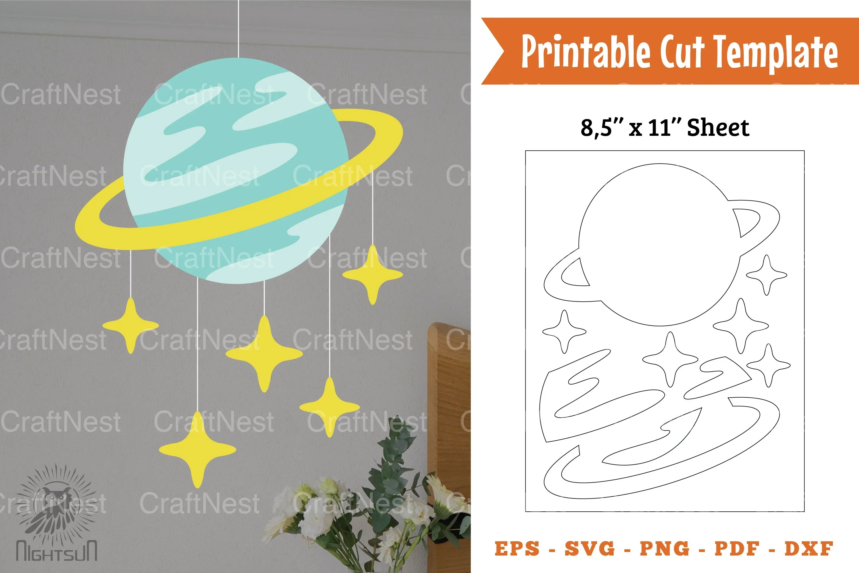 Space Papercut Template Clipart Bundle