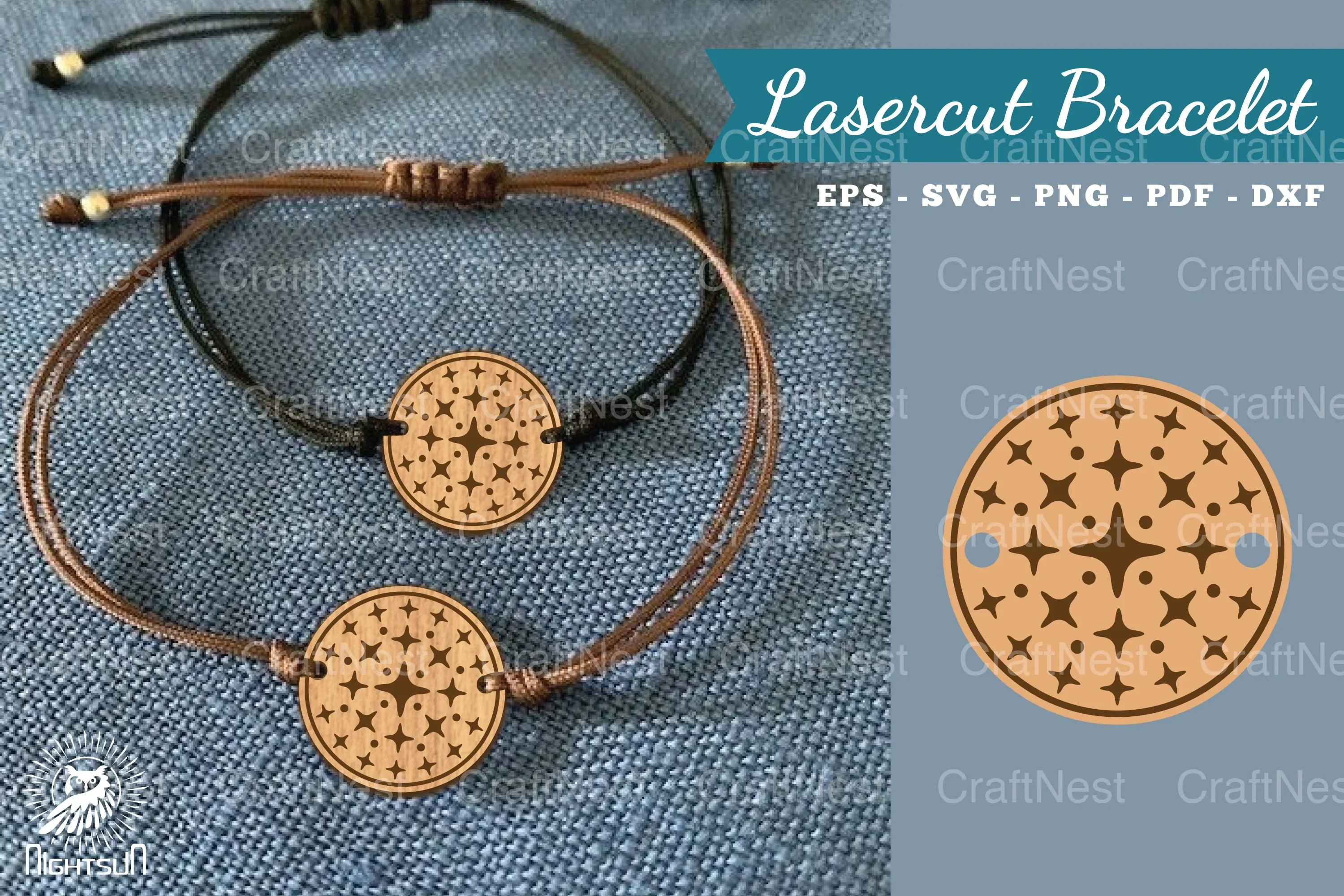 Sparkling Stars Lasercut Bracelet Design