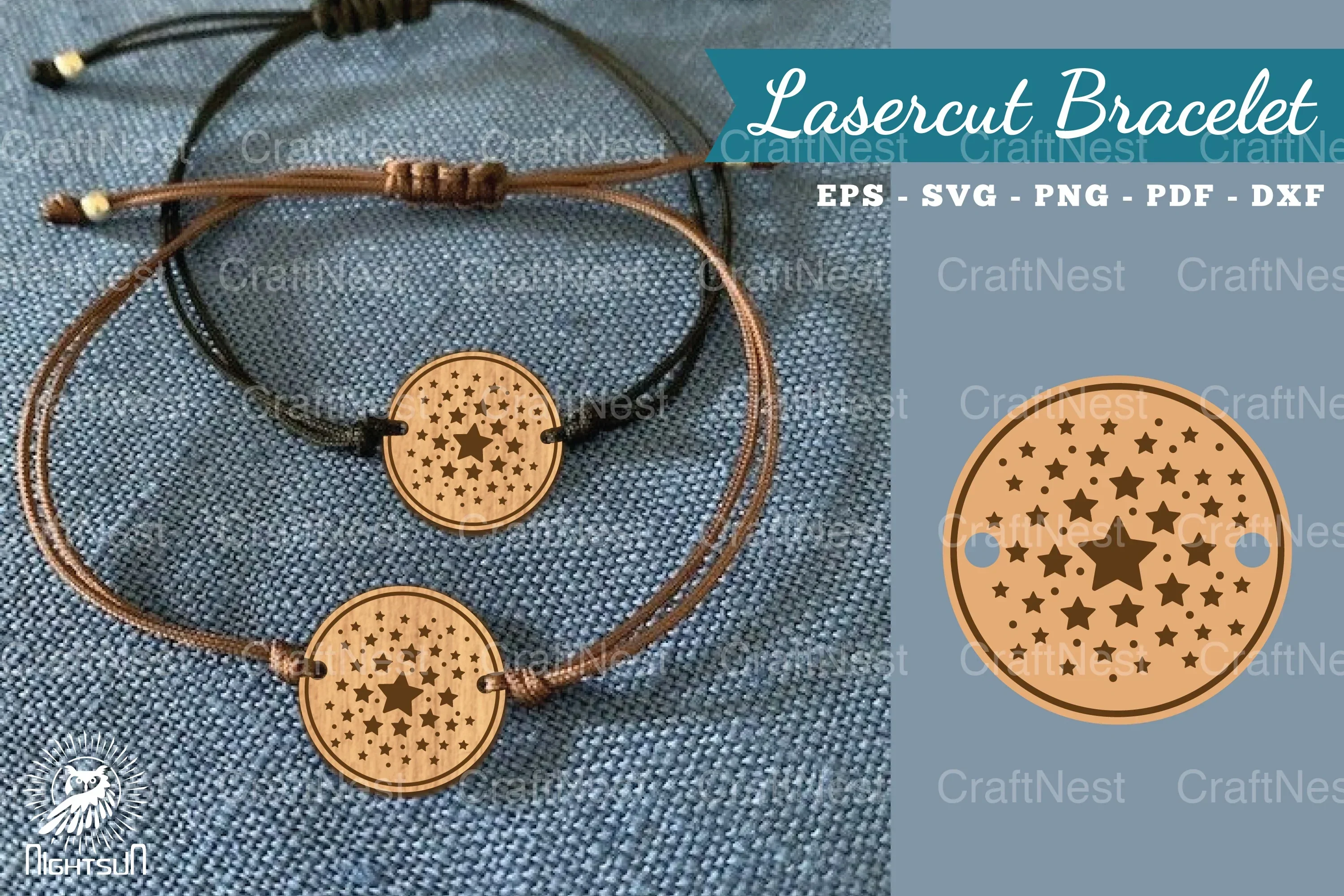 Sparkling Stars Lasercut Bracelet Design Bundle