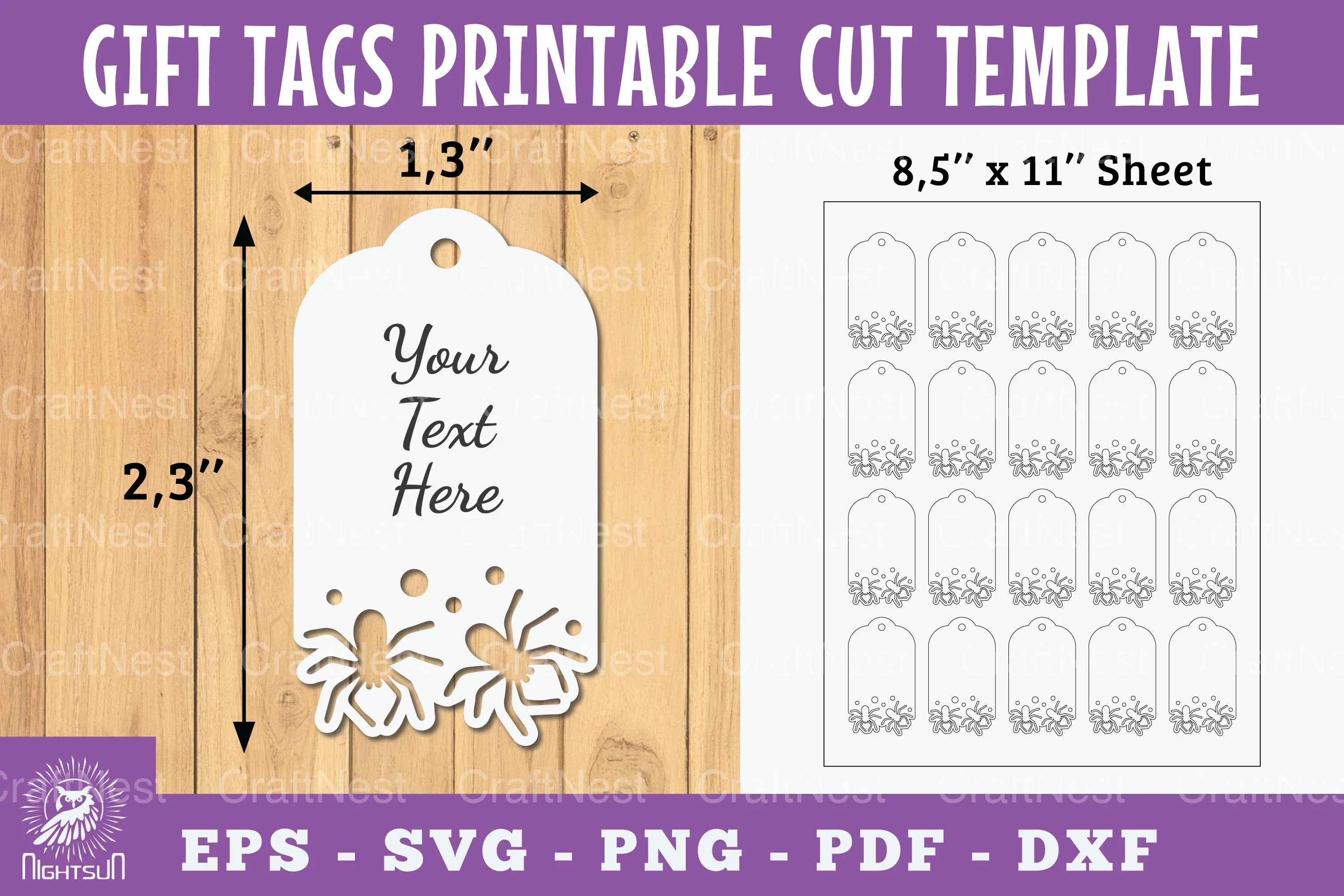 Spider Gift Tags Printable Bundle