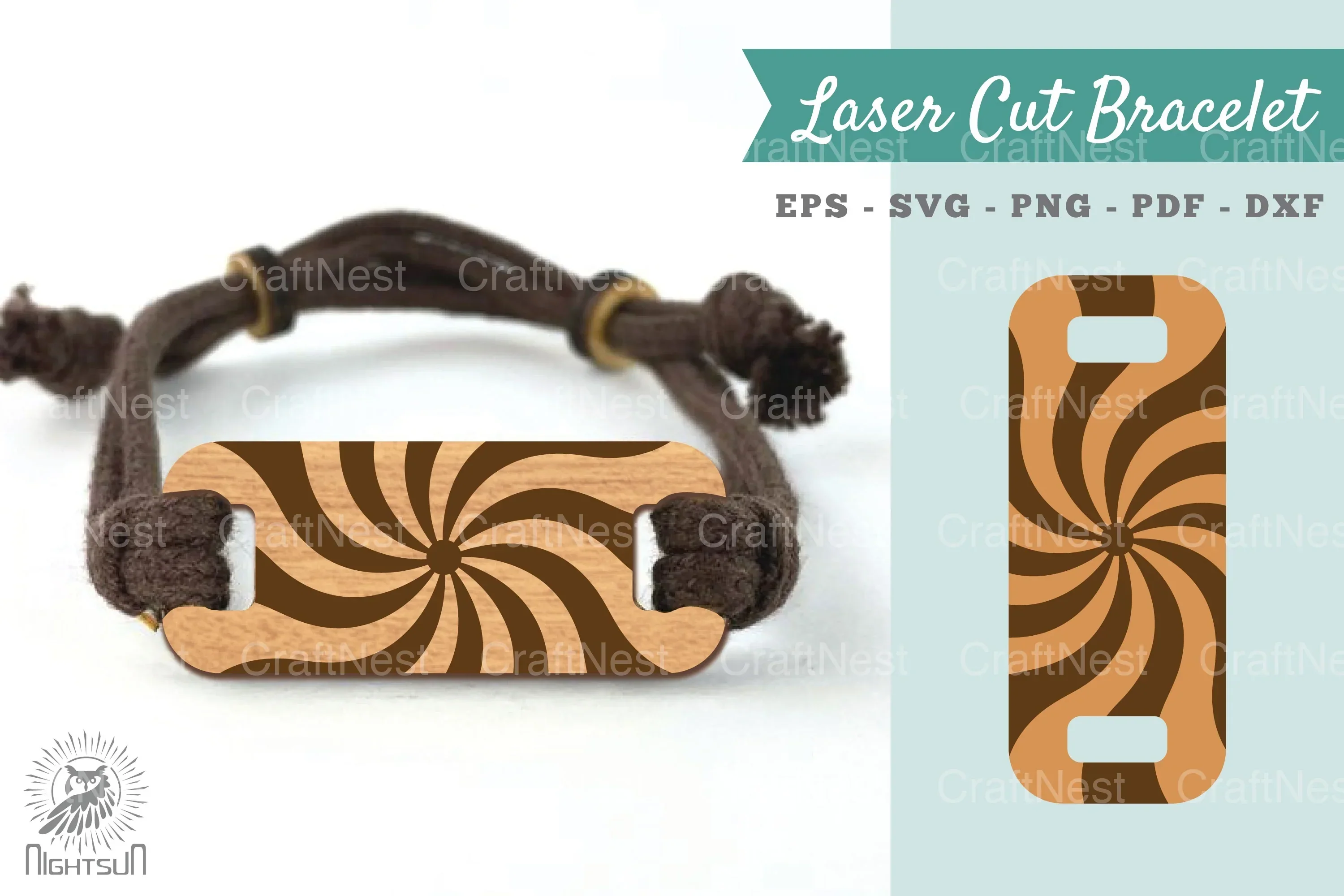 Spiral Circular Laser Cut Bracelet SVG Bundle
