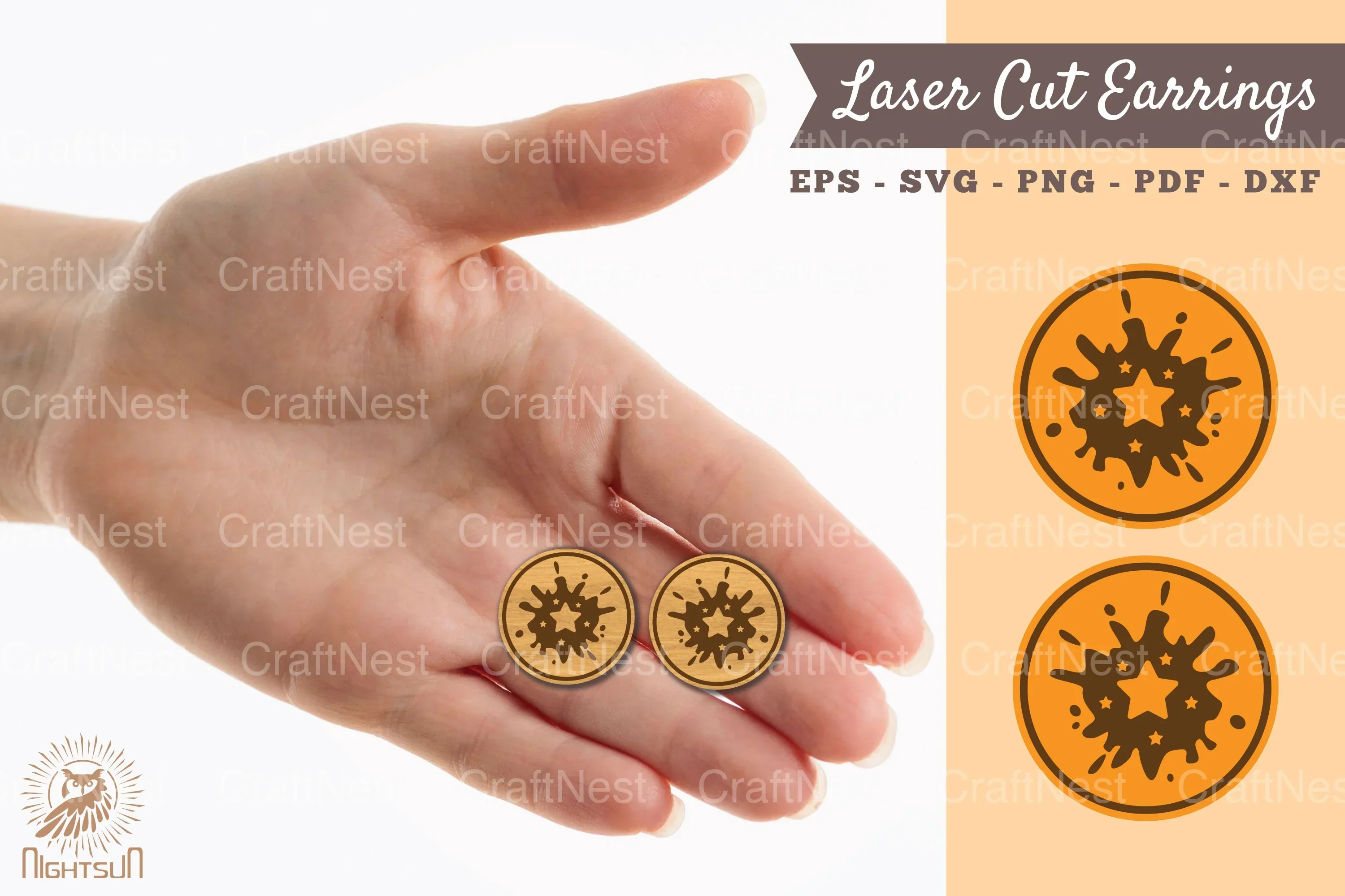 Splash Laser Cut Earrings SVG Bundle