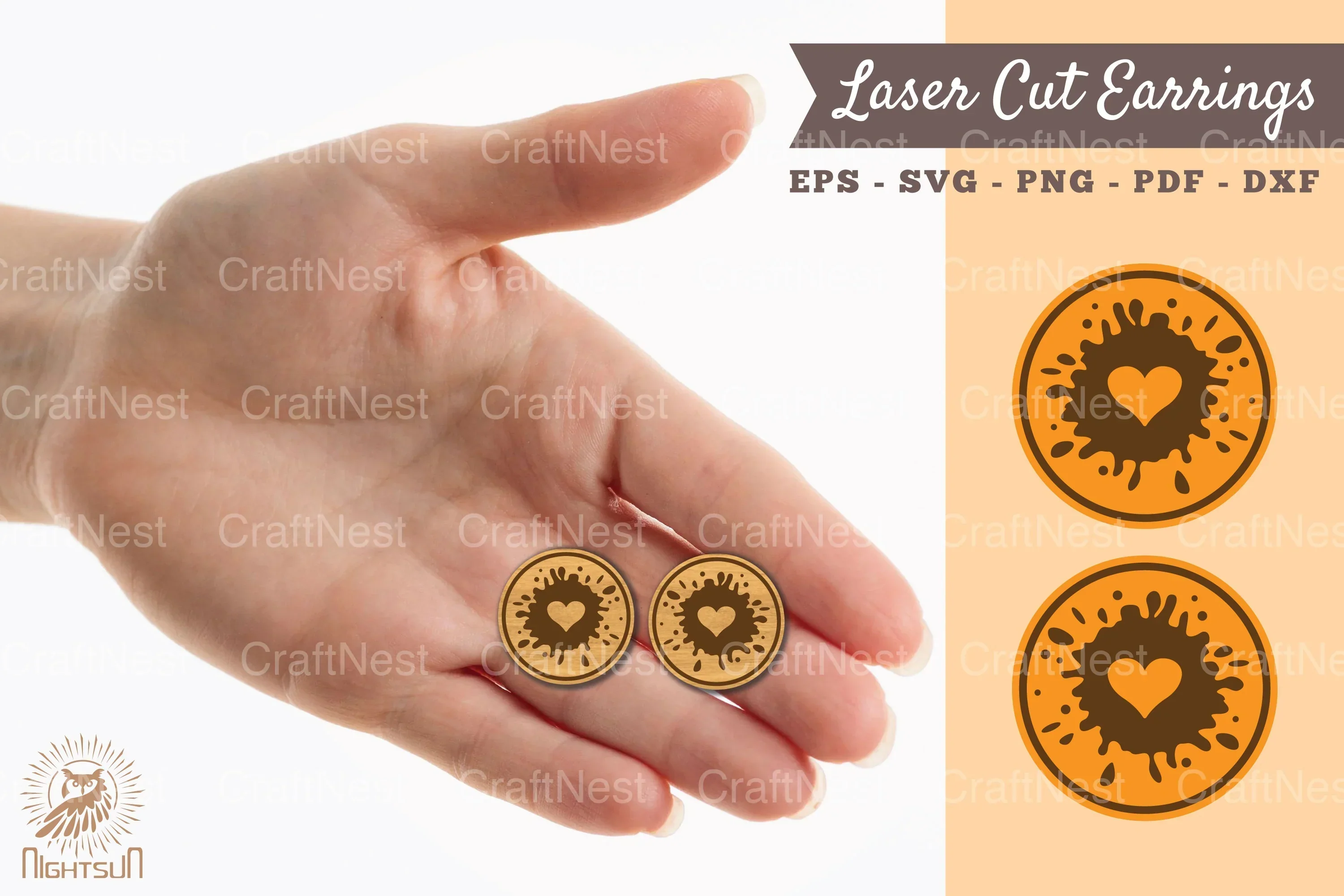 Splash Laser Cut Earrings SVG Design Bundle
