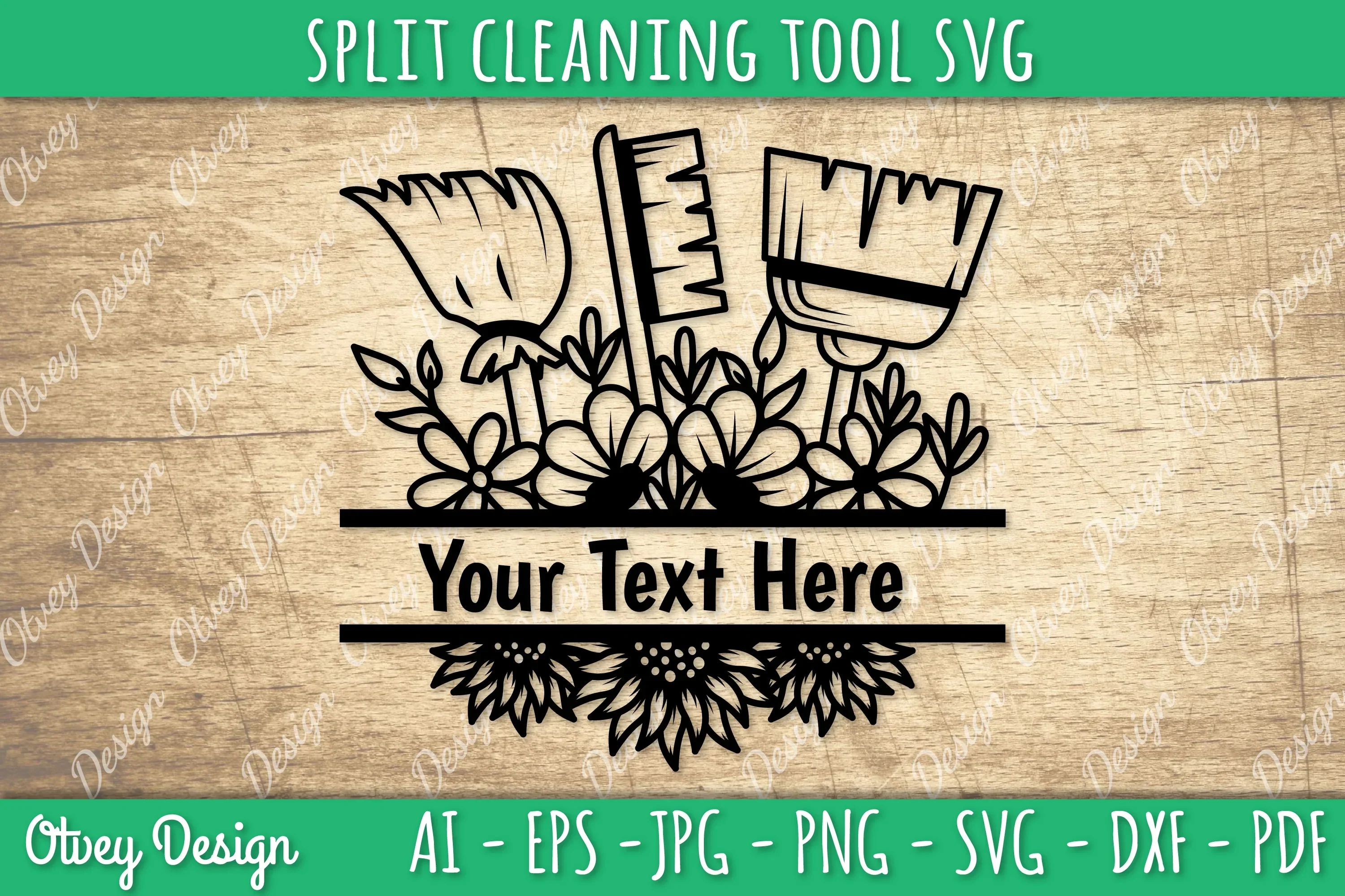 Split Monogram Cleaning Tool SVG Bundle