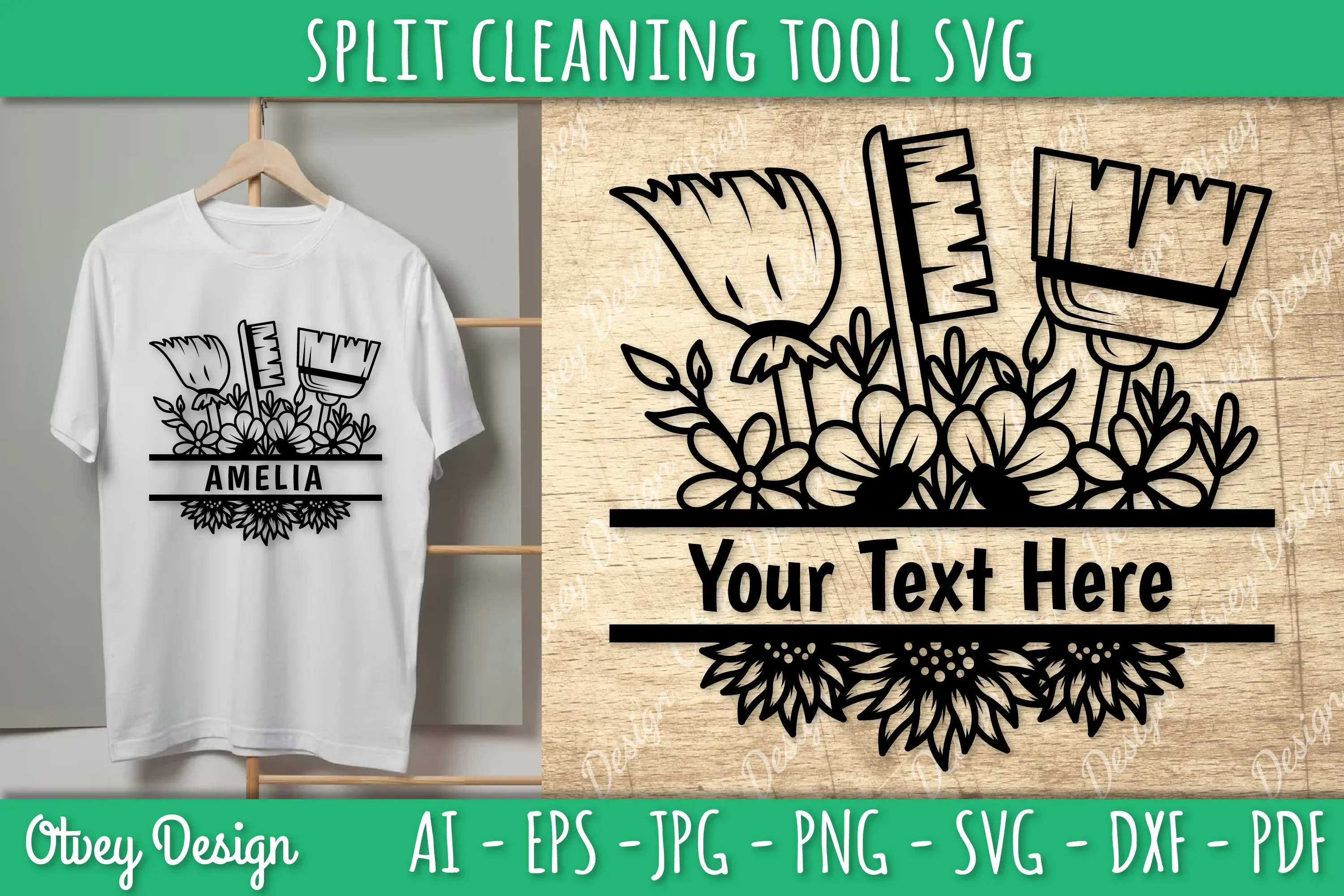 Split Monogram Cleaning Tool SVG Bundle - Image 2