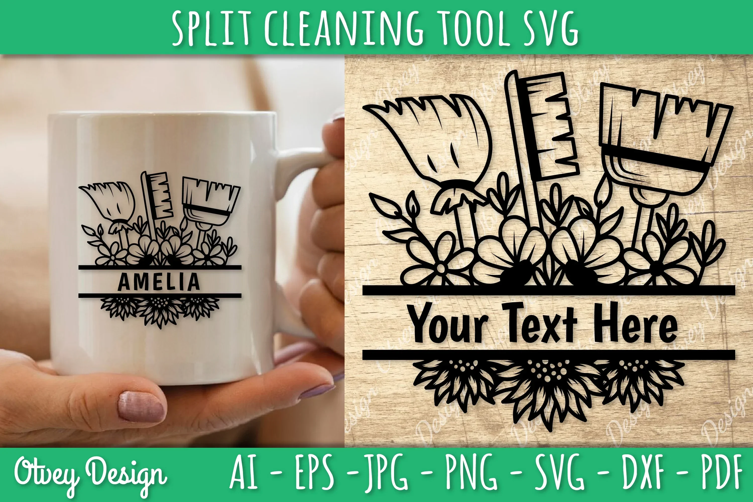 Split Monogram Cleaning Tool SVG Bundle - Image 3