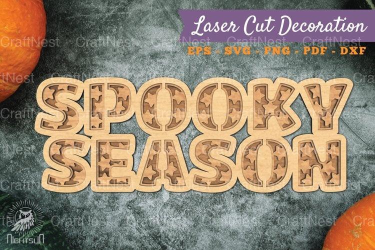 Spooky Season 3D Lasercut Decoration Clipart Bundle