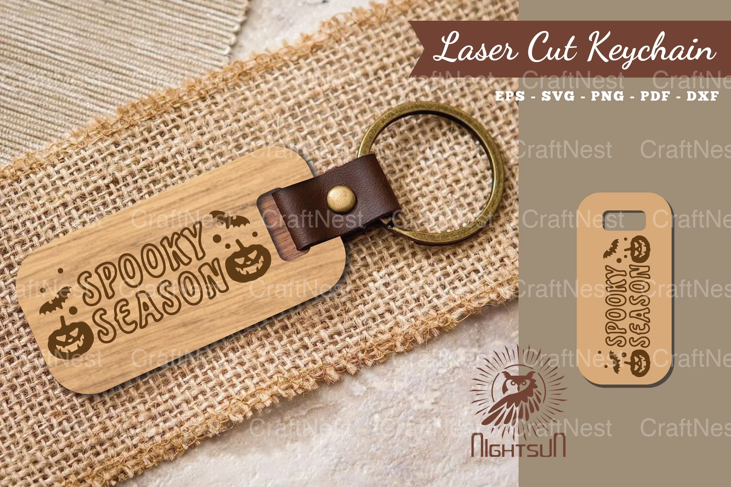 Spooky Season Laser Cut Keychain Clipart Bundle