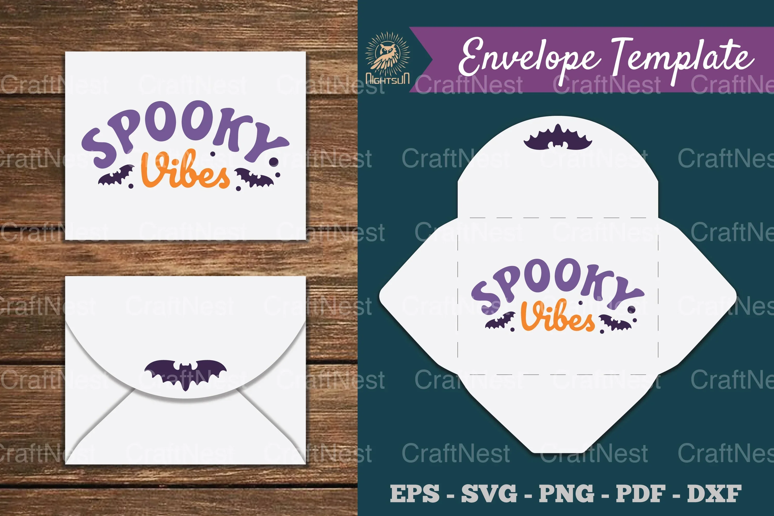 Spooky Vibes Envelope Template SVG Bundle